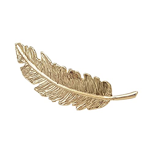 Vintage Gold Feather Leaf Hair Clips for Women - Elegant Alloy Hair Accessories for Wedding, Party & Daily Wear - Minimalist Leaf Hairpin - 2021 Popular Hair Decorations