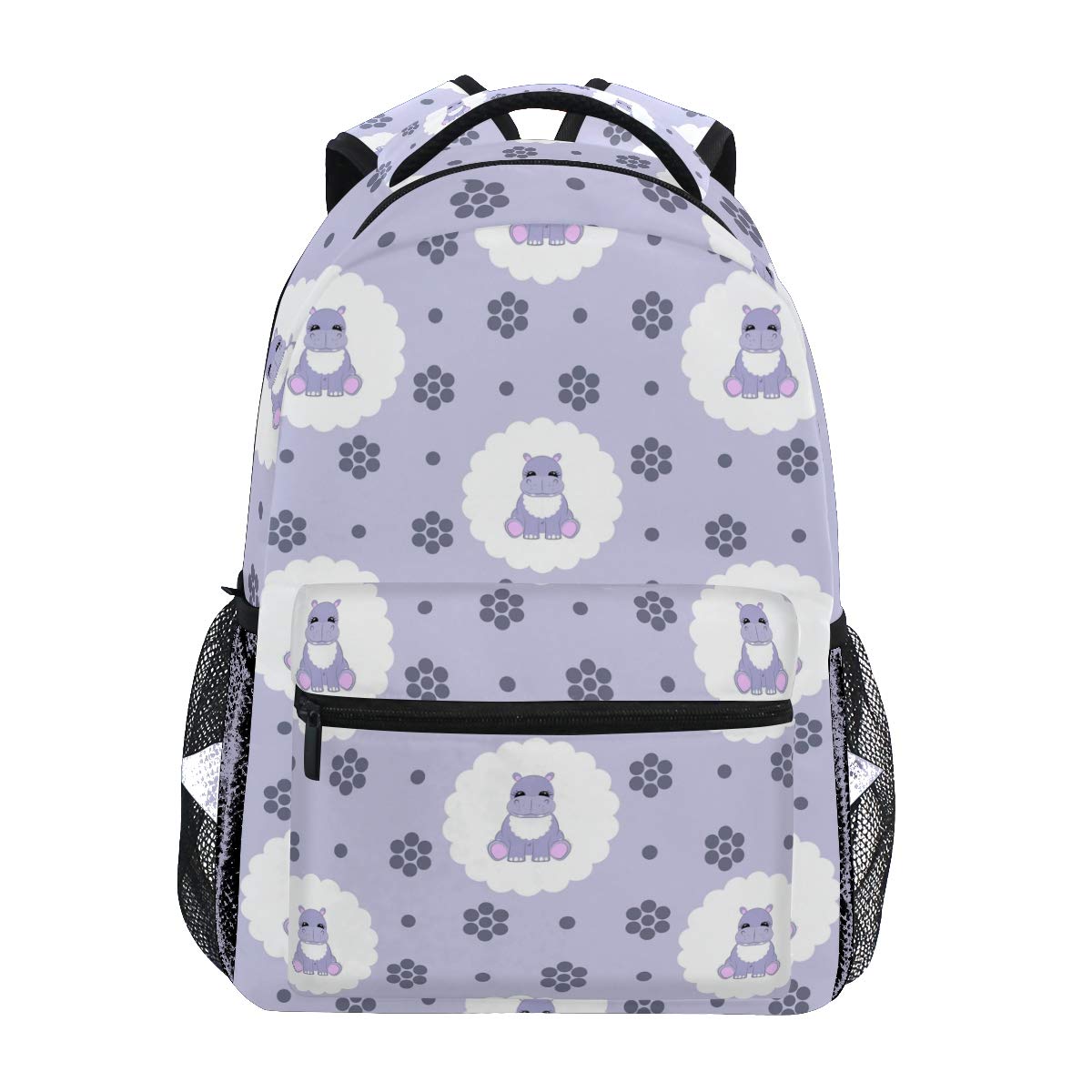 Stylish School & College Backpack - Durable Rucksack for Travel, Outdoor Activities & Daily Use - Perfect Bookbag for Students & Hippo Baby Fans