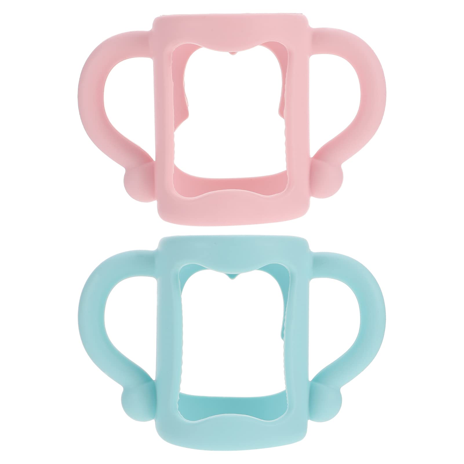 Kisangel 2-Pack Universal Silicone Baby Bottle Handles for Kids - Non-Slip Grip for Safe Feeding - Perfect for Infants, Toddlers & Travel Use