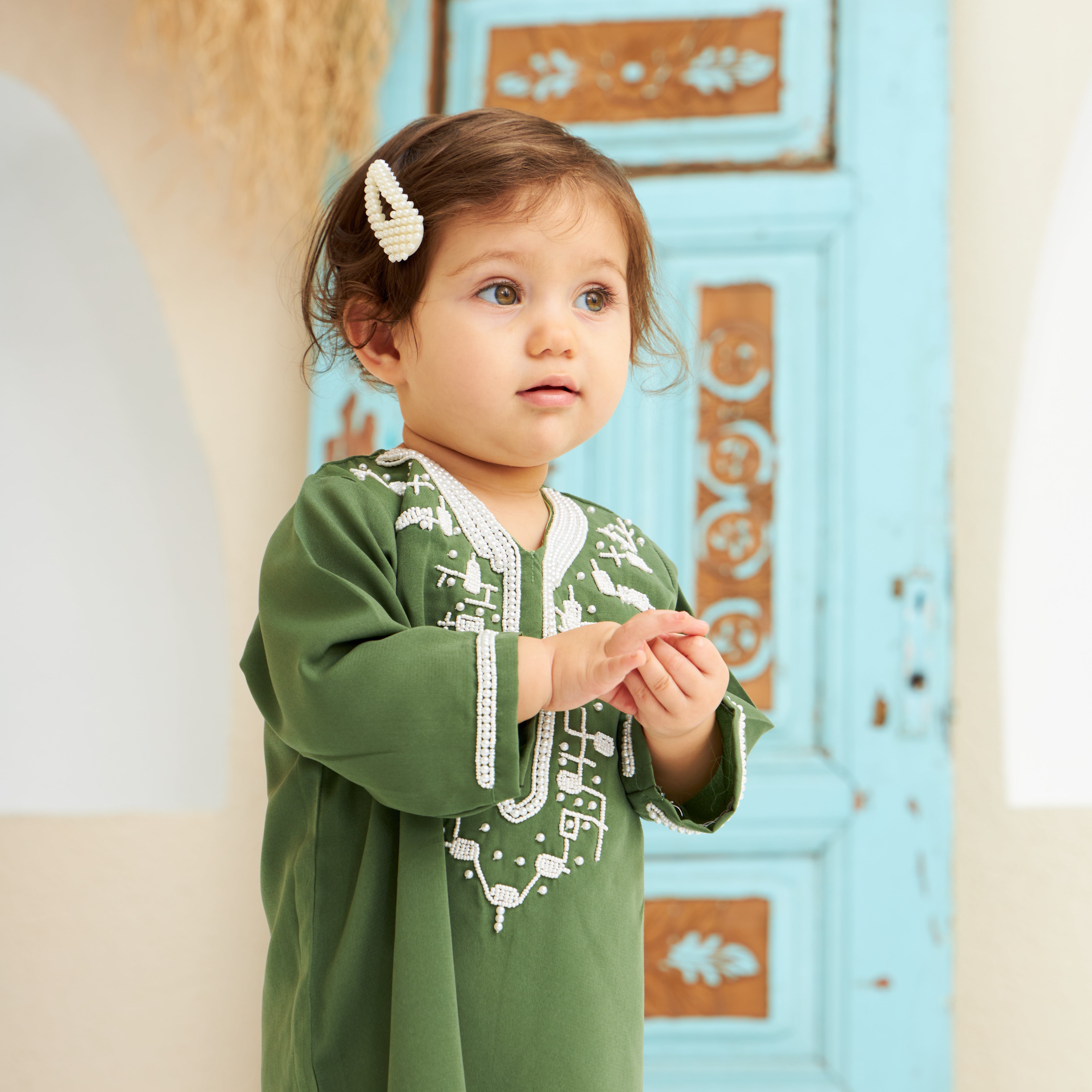 Jawhara Baby Jalabiya - Soft & Comfortable Islamic Dress for Newborns & Toddlers - Perfect for Eid, Ramadan & Special Occasions