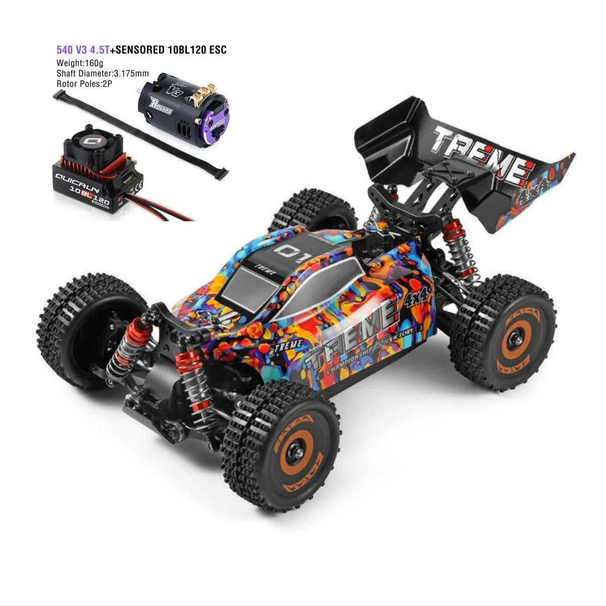 WLtoys 184016 75km/h High Speed Electric 4WD 2.4G Brushless RC Racing Car - Off Road Drifting Remote Control Vehicle for Adults & Kids | Ideal for Backyard Racing, Trail Adventures & RC Car Competitions