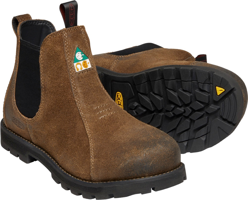 Keen Seattle Romeo 1023255 Women's Pull-On Composite Toe Work Boots - Brown Leather Safety Shoes for Construction, Warehouse & Outdoor Work