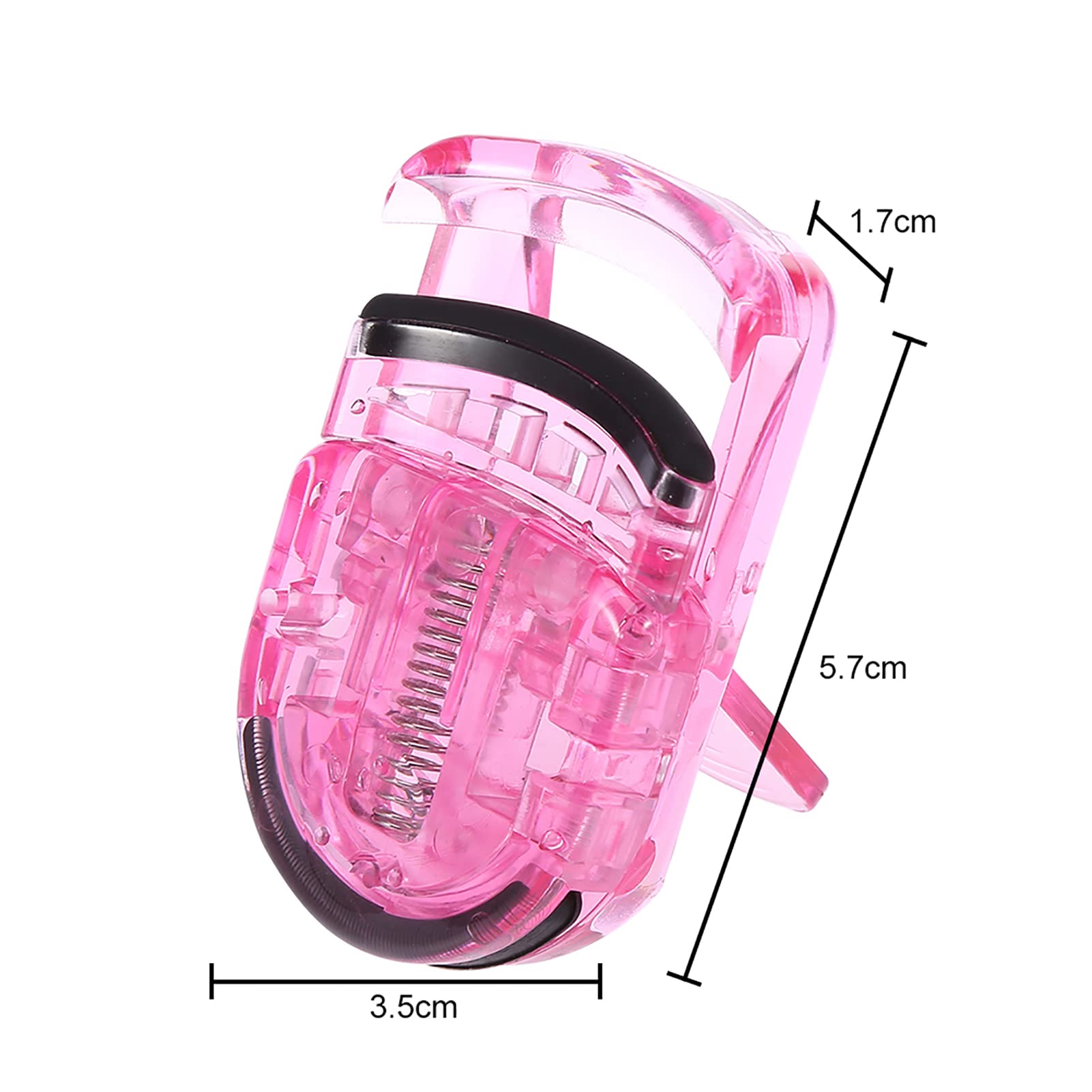 Mini Portable Eyelash Curler Clip - Rubber Pad Eyelash Curler for Perfect Curls, Pink Makeup Tool for Home & Travel Use