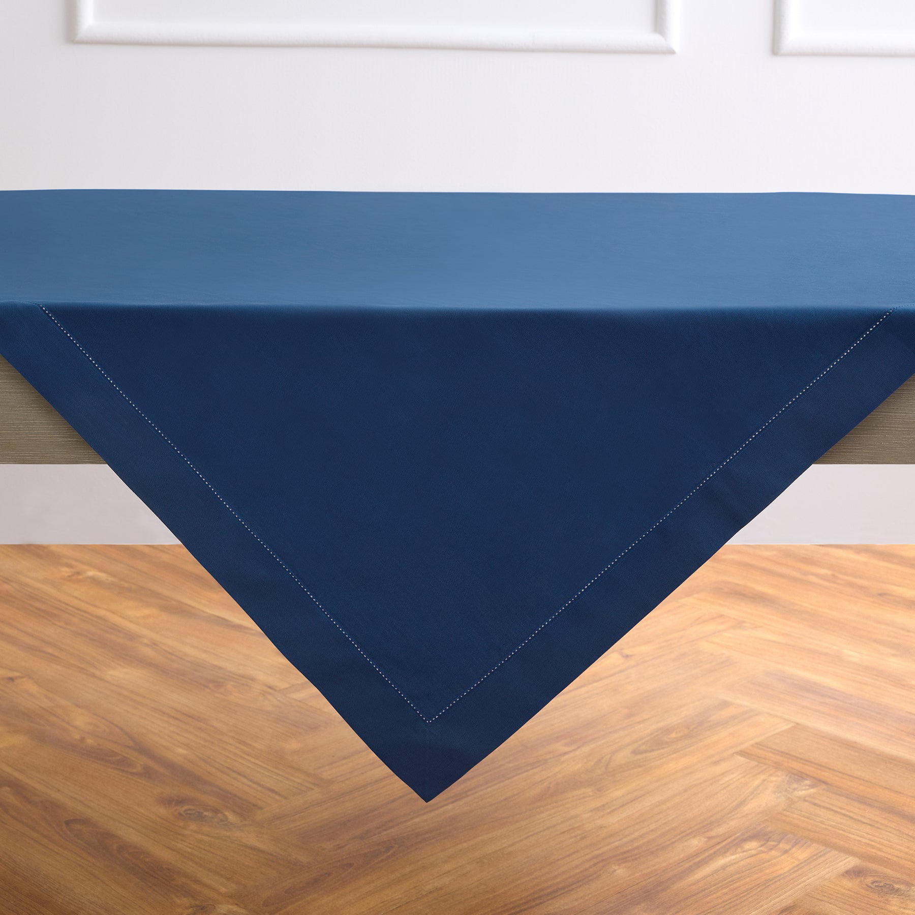 Premium Cotton Linen Hemstitch Table Throw - Elegant Decorative Table Runner for Dining Room, Wedding, Party & Home Decor