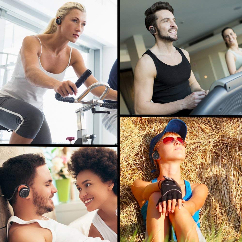 Wireless Bluetooth 5.0 Headphones with FM Radio, Sweatproof Sports Earbuds with Built-in Mic, Hands-Free Calling & TF Card Support, Lightweight Stereo Headset for iPhone & Android - Perfect for Running, Gym Workouts & Commuting