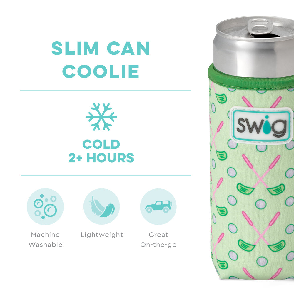 Tee Time Slim Can Cooler - Insulated Can Holder for Golf & Outdoor Activities - Perfect for Beer, Soda & Beverages
