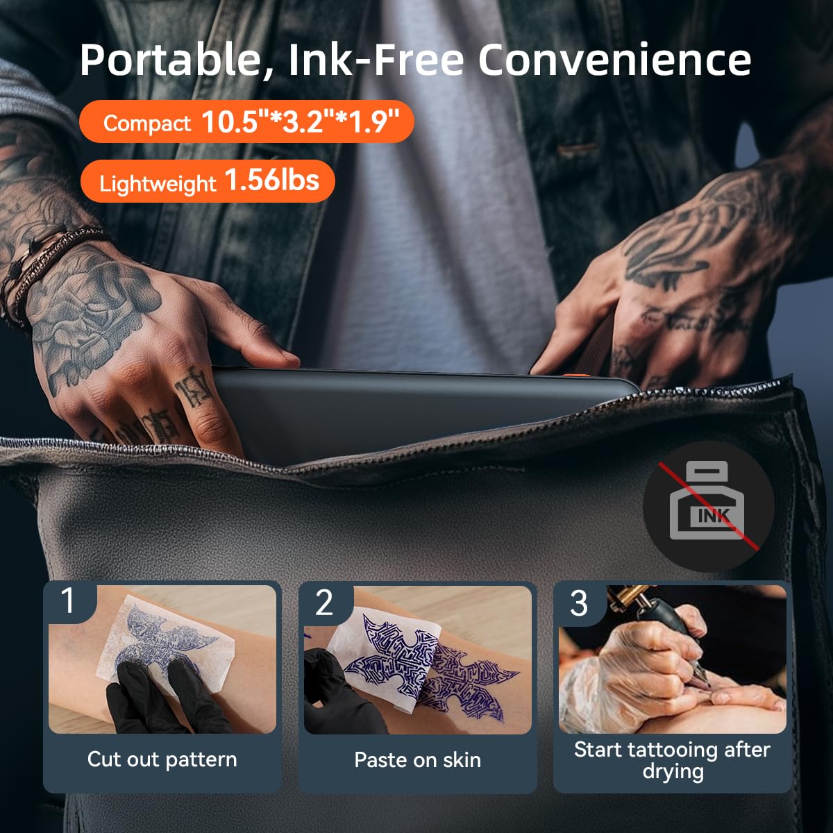 Janolia Wireless Tattoo Stencil Printer - Portable Thermal Printer for Tattoo Artists | 2.24