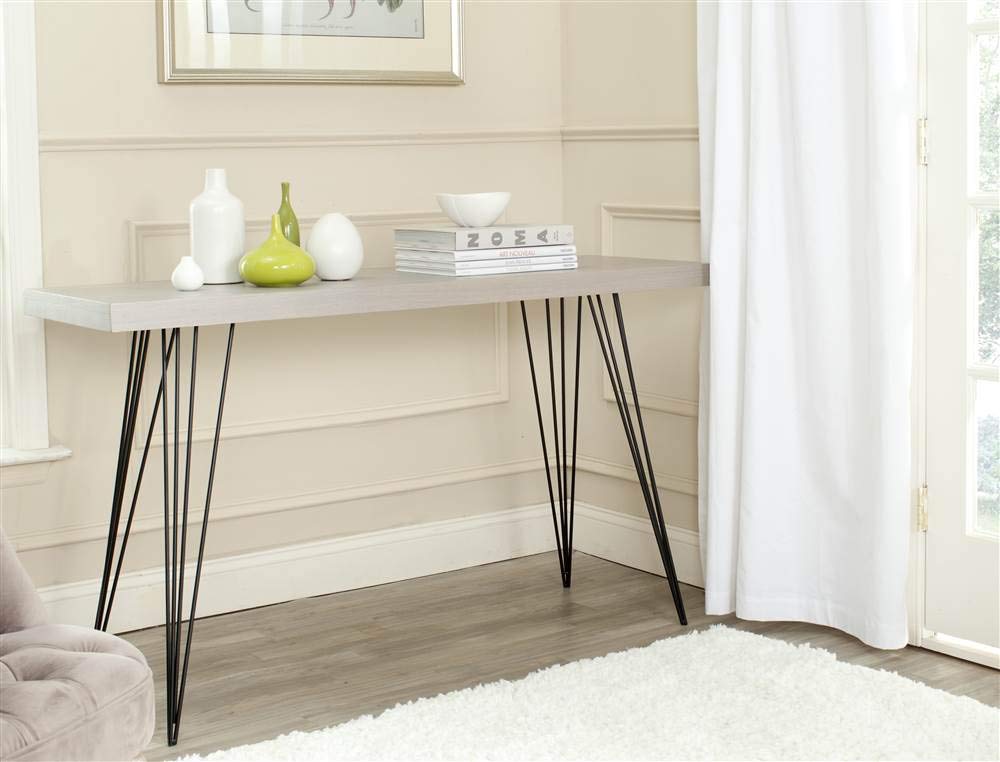 Safavieh Wolcott White Console Table - Elegant Entryway Furniture for Living Room, Hallway & Foyer Decor