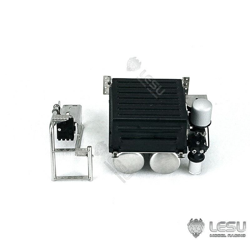 LESU FE VM 1/14 RC Tractor Truck Plastic Urea Tank & Metal Exhaust Tank Battery Box - Replacement Parts for Remote Control Car Models - Perfect for RC Vehicle Upgrades and DIY Repairs