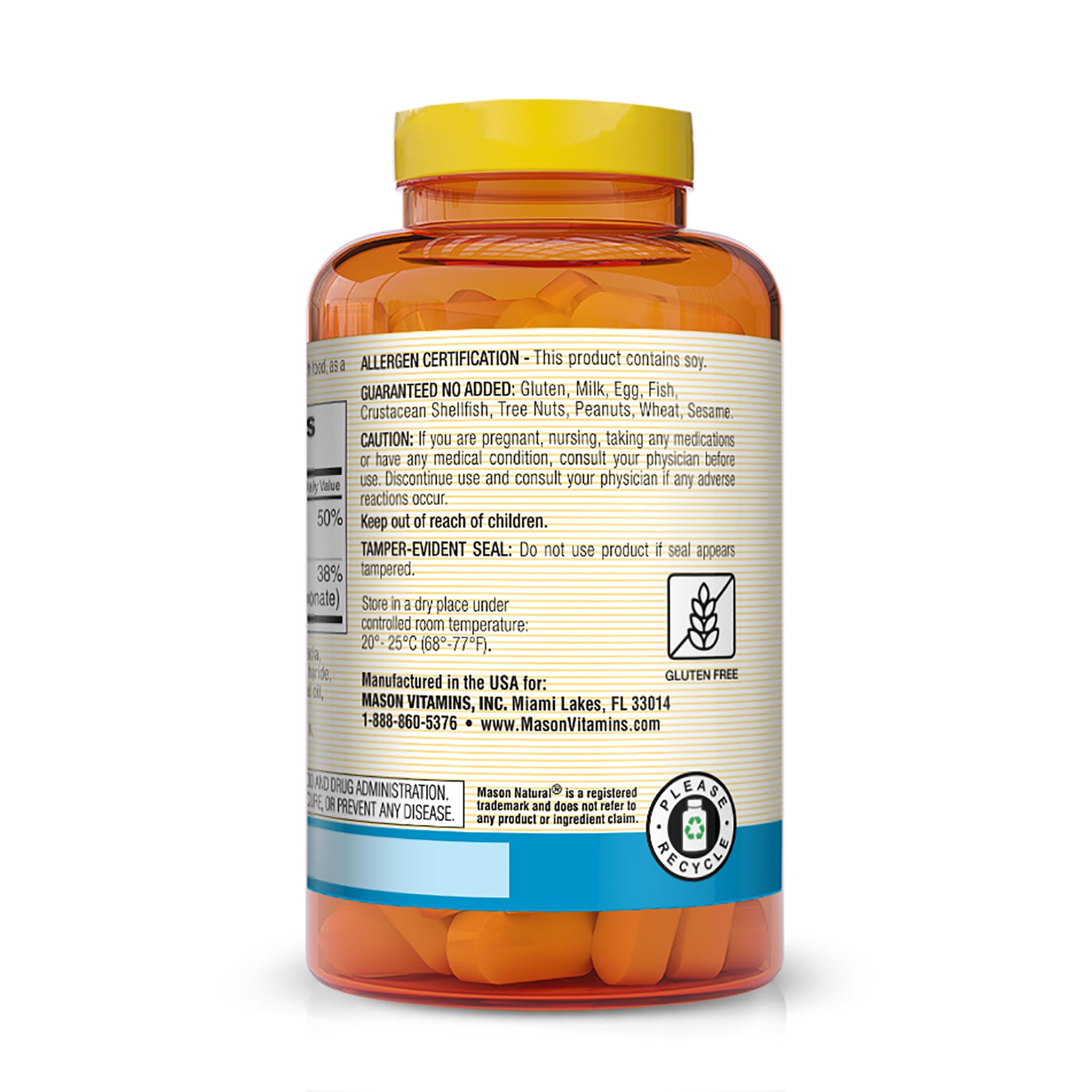 MASON NATURAL Calcium 500mg with Vitamin D3 Supplement - 250 Tablets for Bone Strength, Muscle Function & Overall Health | Supports Healthy Joints & Immune System | Ideal for Adults & Seniors Daily Wellness Routine