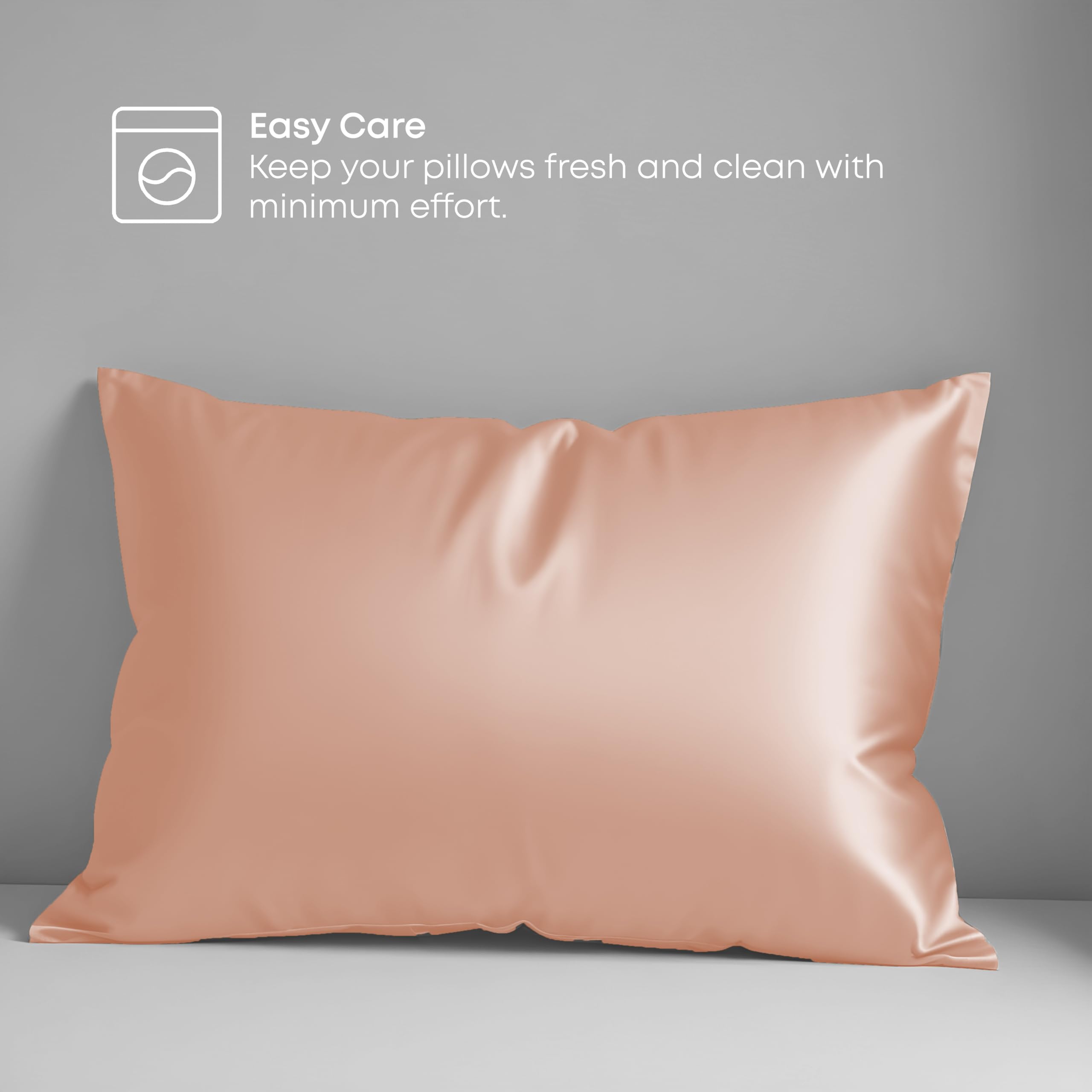 Premium Eucalyptus Tencel Pillowcase Set of 2 - Standard 20x30 Inch Cooling Pillow Covers for Hair & Skin Care - Soft Breathable Lyocell Silk Pillowcases with Envelope Closure (Rose Gold) - Perfect for Hot Sleepers & Sensitive Skin