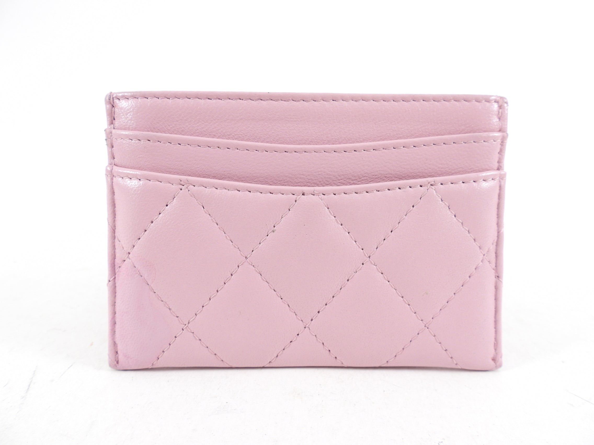 Chanel Light Pink Lambskin Quilted Classic Card Holder - Luxury Women's Wallet for Everyday Use & Gift Giving