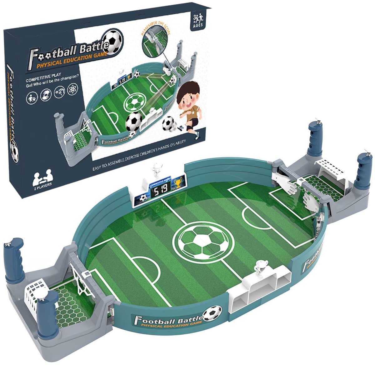 Interactive Football Table Game - Tabletop Soccer Pinball for Adults & Kids | Mini Desktop Sports Board Game for Family Fun | Perfect for Game Rooms, Parties & Office Breaks