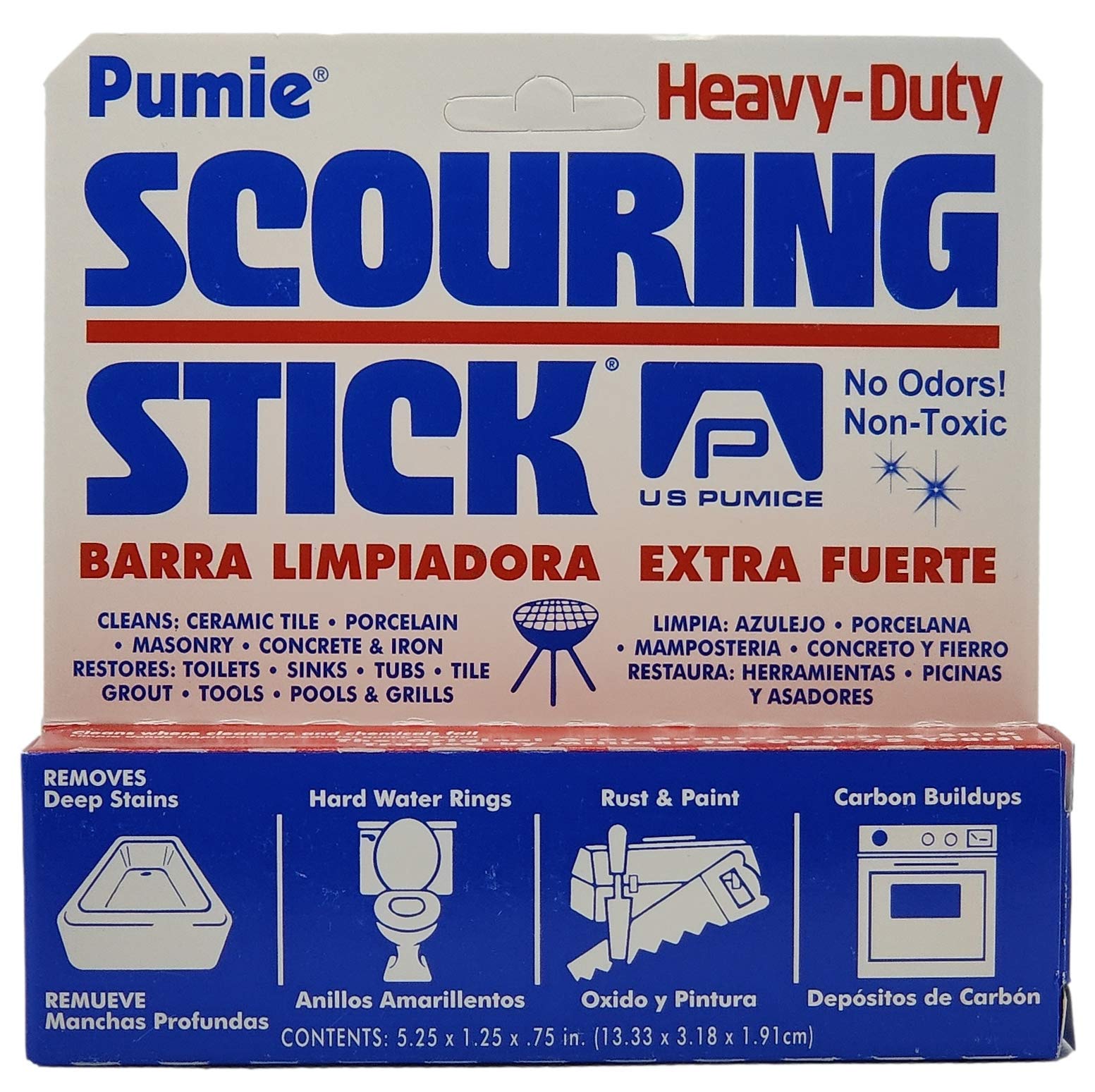 PUMIE Pumice Scouring Stick - 6 Pack for Toilet Bowl Cleaning, Hard Water Stain Remover, Rust & Grime Removal - Effective for Bathroom, Pool, Tub, Grill & Kitchen Stain Cleaning - Perfect for Household, Commercial & Outdoor Use