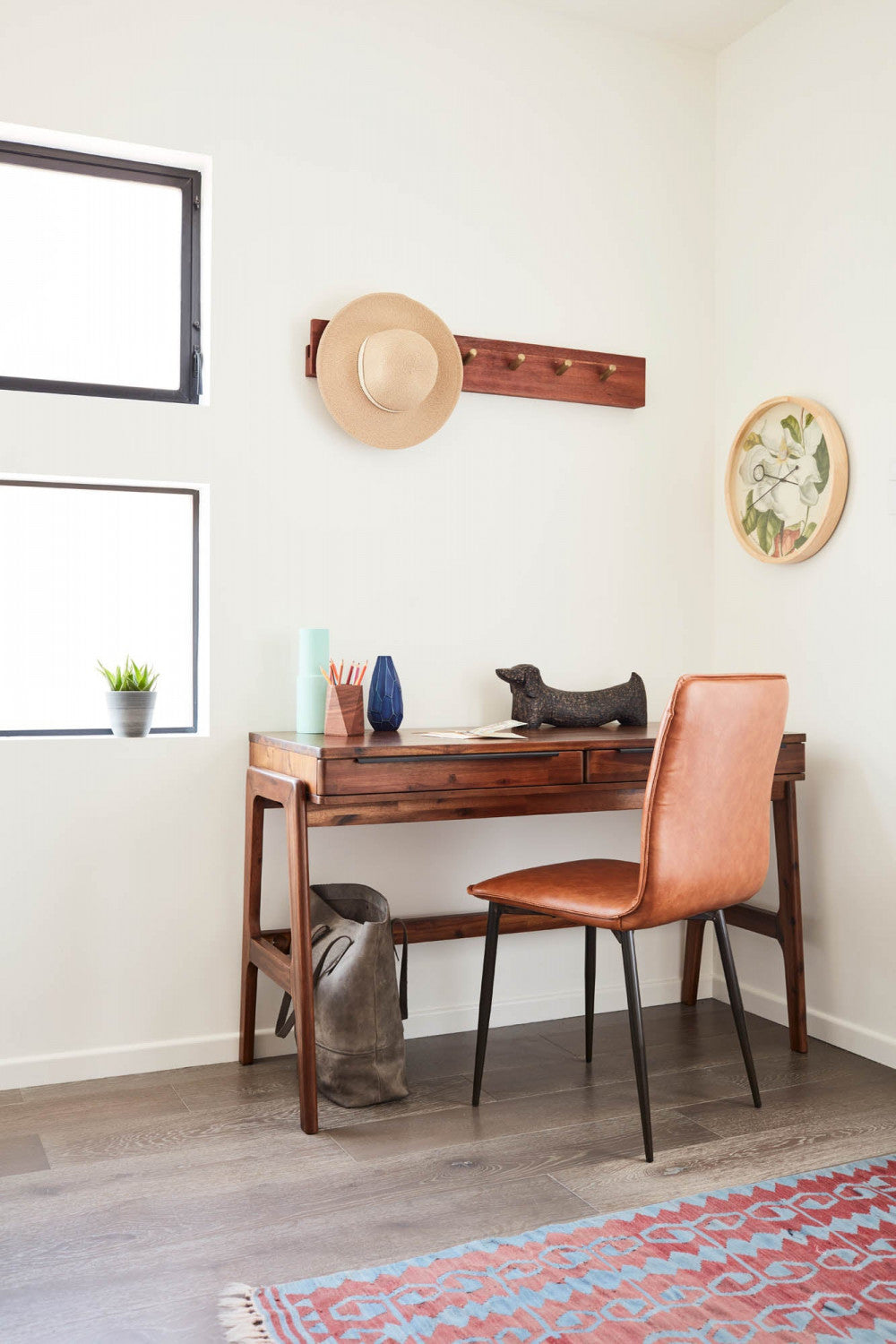 Stylish Brown Wooden Writing Desk for Home Office - Perfect for Study, Work & Remote Learning