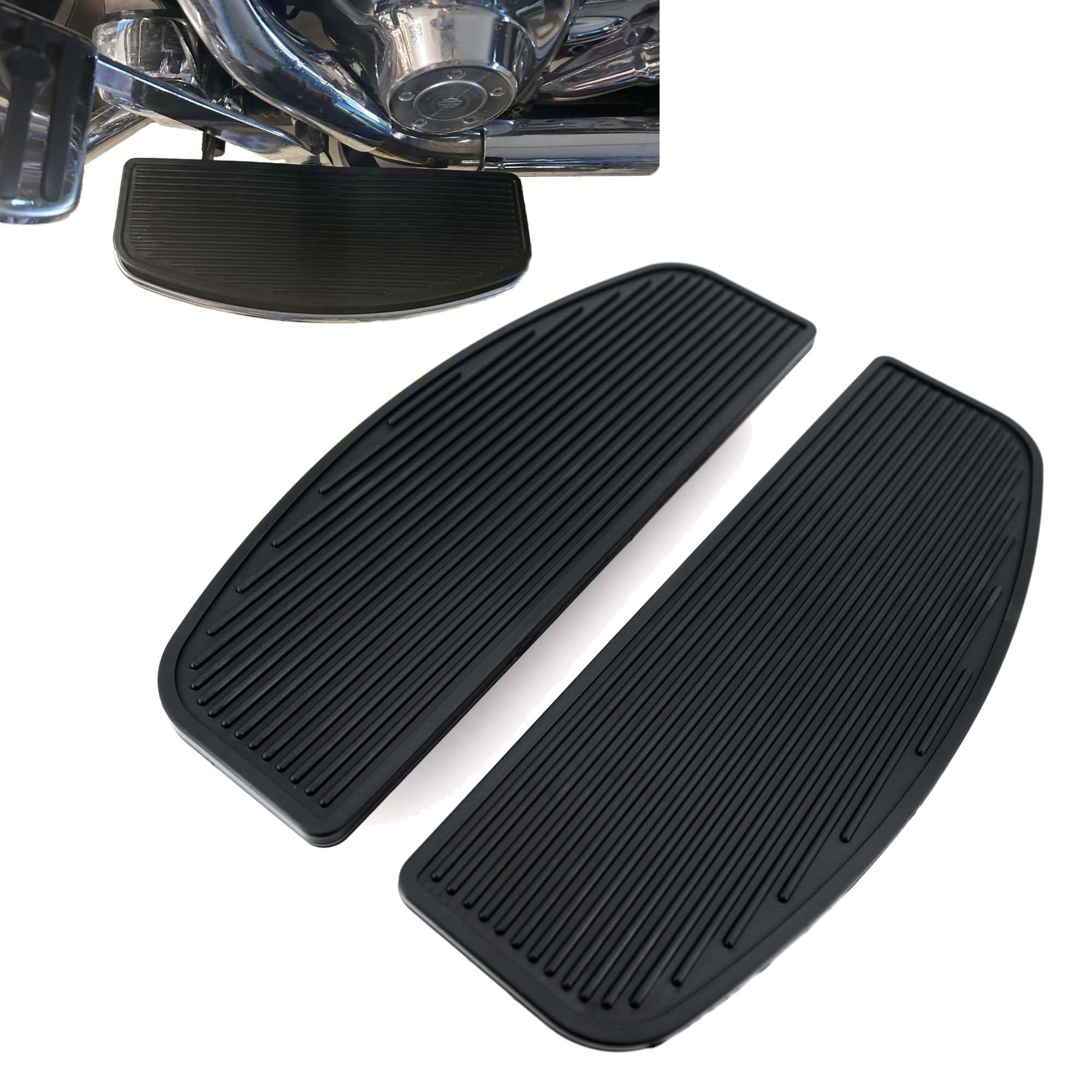 Harley Touring Motorcycle Floorboards - 1 Pair Black Rubber Foot Rest Inserts for Electra Glide, Road Glide, Road King & Softail Models | Enhanced Comfort & Grip for Long Rides & Cruising