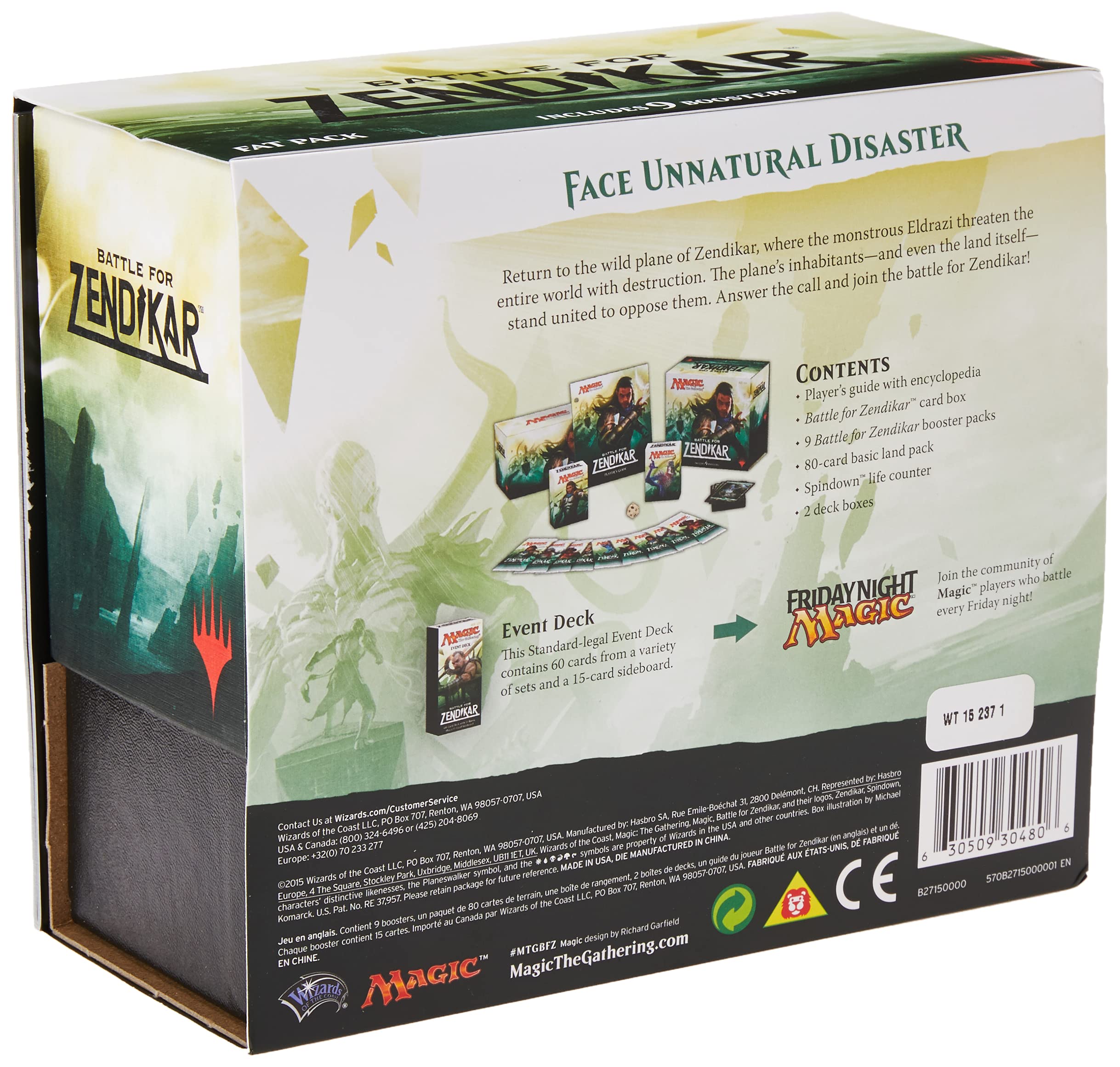 Magic the Gathering (MTG) Battle for Zendikar Fat Pack - 9 Booster Packs & 80 Full Art Land Cards | Collectible Trading Card Game for Deck Building & Strategy Battles