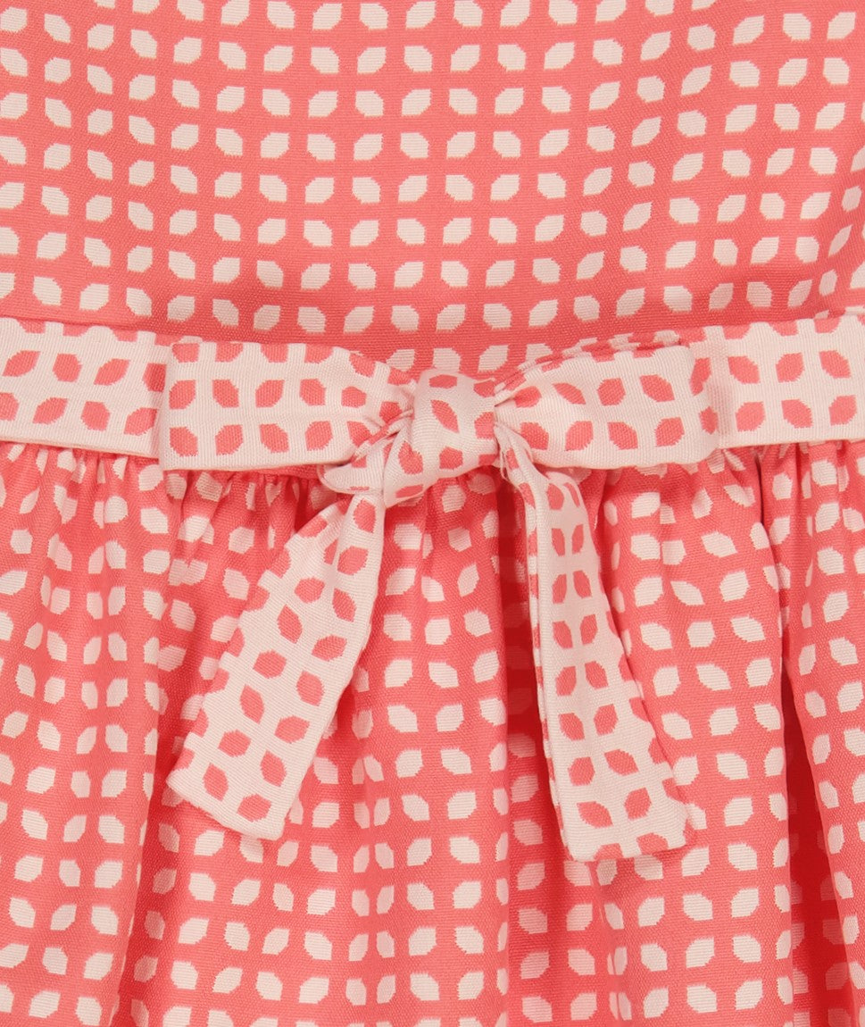 Emma Party Dress Coral Daisy Brocade - Elegant Floral Print Formal Gown for Women | Perfect for Weddings, Proms, Cocktail Parties & Special Occasions