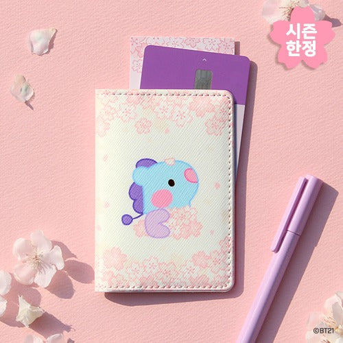 BT21 Cherry Blossom Mini Mang Card Holder - Cute K-Pop BTS Inspired Phone Card Wallet for Girls (Perfect for Travel, Shopping & Everyday Use)
