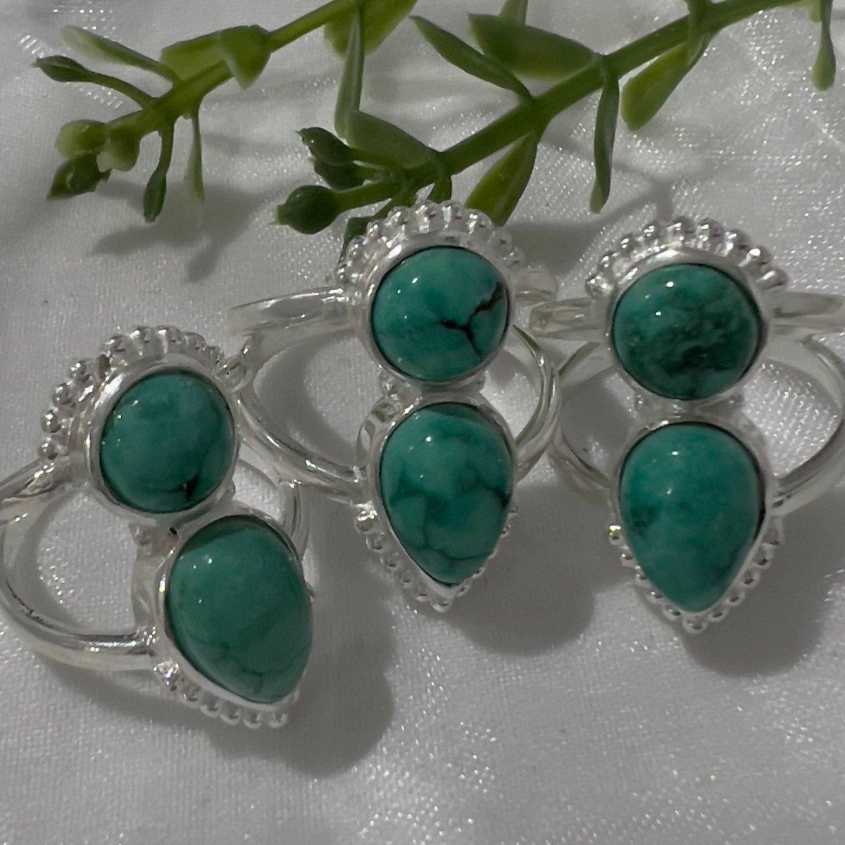 Laihas Peaceful Solitude Turquoise Ring for Women - Handmade Sterling Silver Boho Jewelry - Perfect for Meditation, Yoga & Spiritual Healing