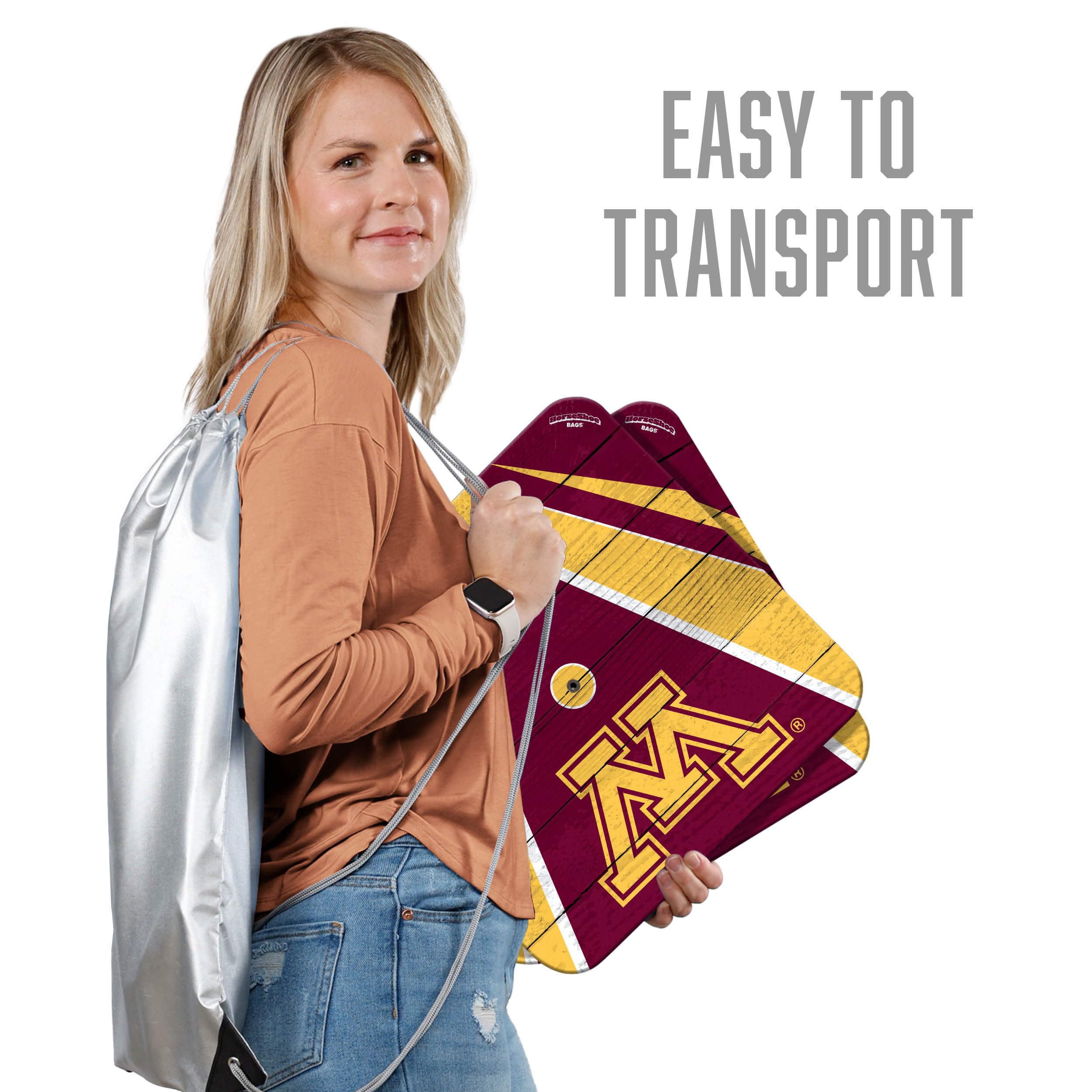 YouTheFan NCAA Minnesota Golden Gophers Horseshoe Bags - Durable & Stylish Team Spirit Accessory for Tailgating, Game Day & College Fan Gifts