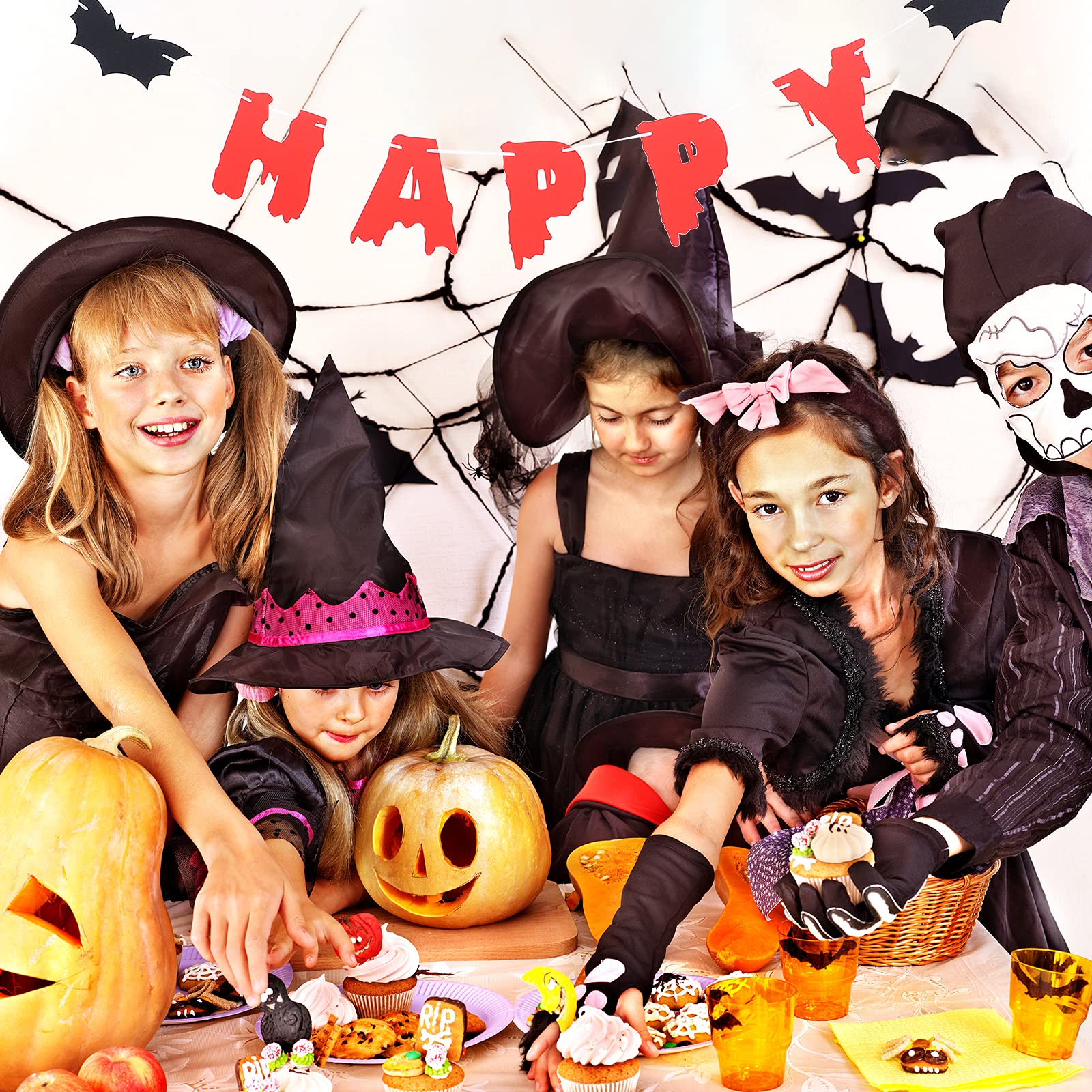 LIOOBO Halloween Party Decorations Set - 1 Pack Red Hanging Banner & Flags for Halloween, Birthday, Party Decorations - Perfect for Indoor & Outdoor Halloween Parties, Birthday Celebrations, and Festive Events