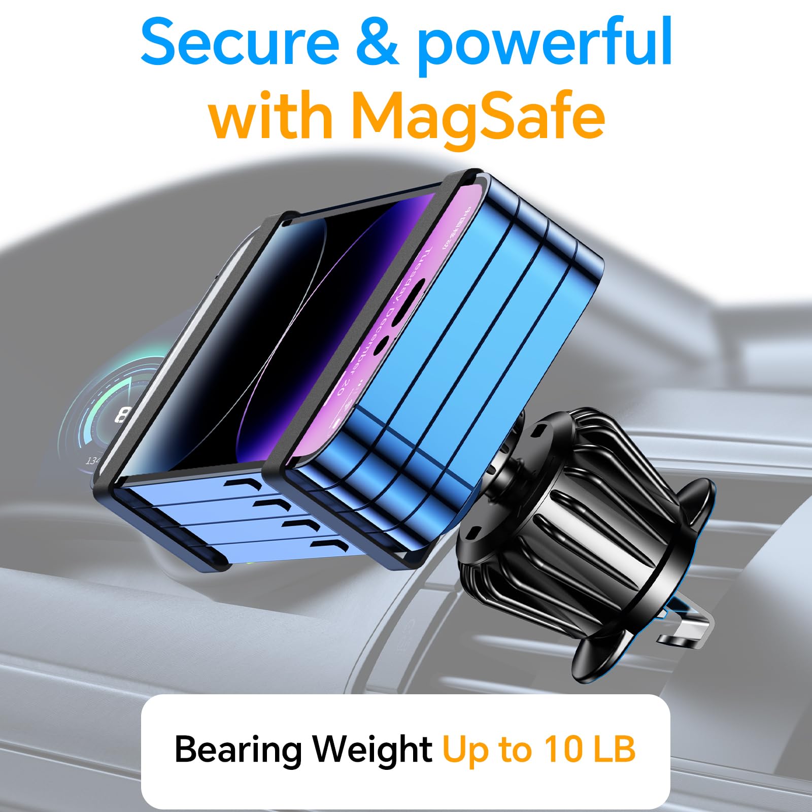 20 Strong Magnets Magsafe Car Mount - 360° Magnetic Phone Holder for iPhone 16/15/14/13 Pro Max - Secure Air Vent Cell Phone Holder for Safe Driving & Hands-Free Navigation