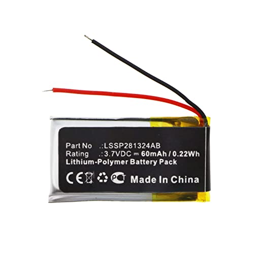 Synergy Digital Smartwatch Battery Replacement for Fitbit LSSP281324AB - 3.7V 60mAh Li-Polymer High Capacity Battery - Compatible with Fitbit Smartwatch - Perfect for Fitness Tracking & Daily Wear