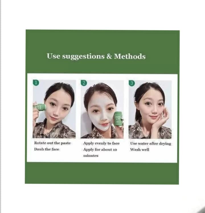 Willyard Green Tea Cleansing Mask Stick for Face - Deep Pore Cleanser for Blackheads & Whiteheads, Oil Control & Acne Treatment for Men & Women | Perfect for Daily Skincare & Travel-Friendly Face Wash