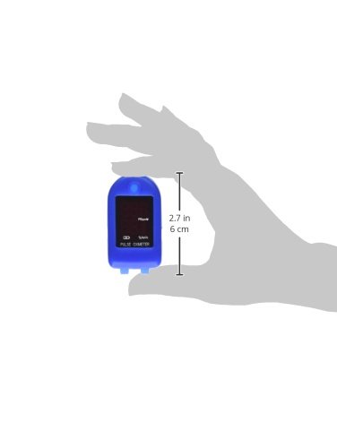 Concord Basics Fingertip Pulse Oximeter - Accurate SpO2 & Heart Rate Monitor with Carrying Case, Batteries, Silicone Cover & Lanyard - Portable Blood Oxygen Saturation Meter for Home, Travel & Sports (Blue)