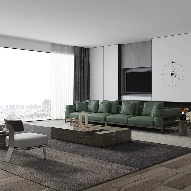 Italian Style Minimalist Marble Coffee Table - Modern Living Room Centerpiece for Small Spaces & Home Decor | Perfect for Apartments, Condos & Office Waiting Areas