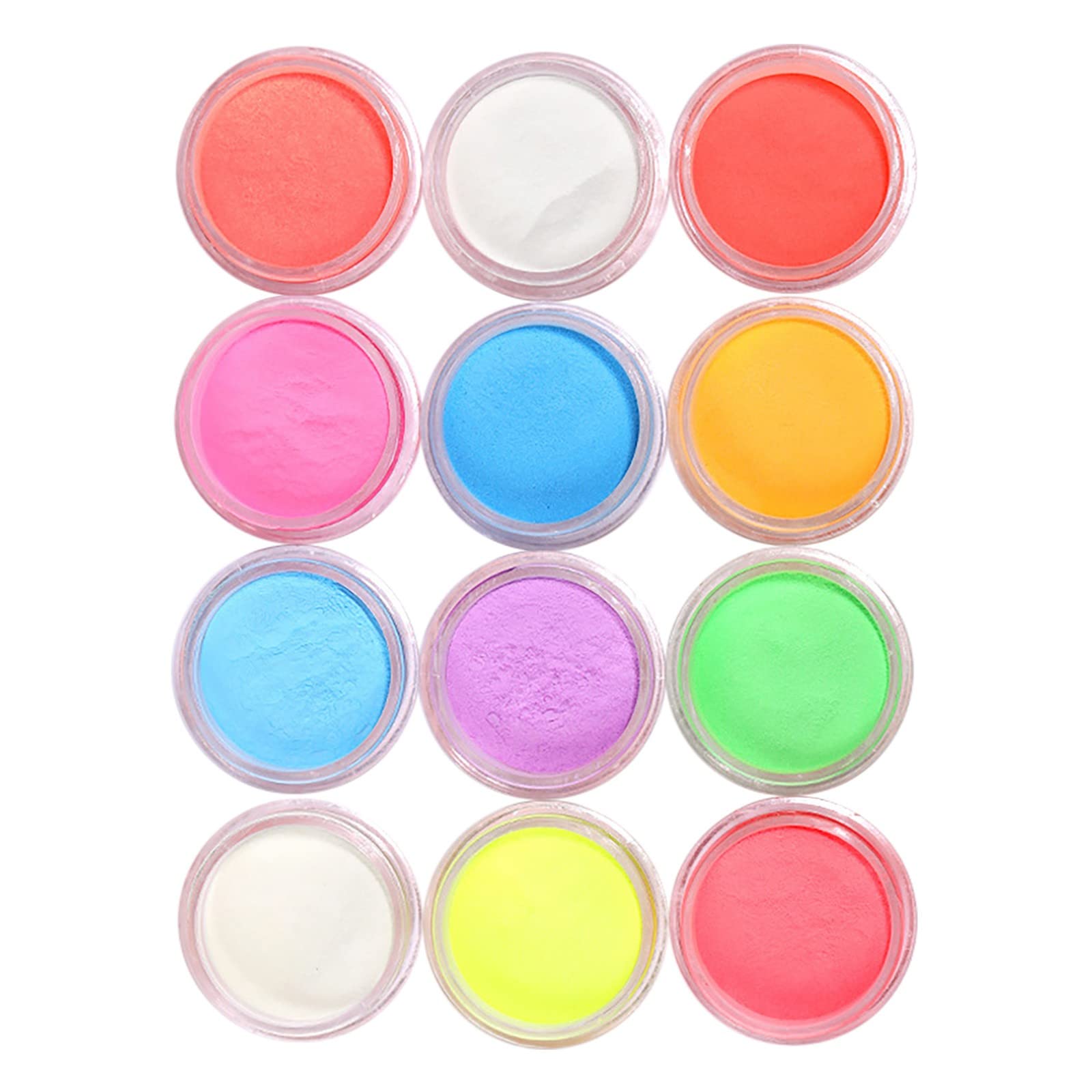 12 Colors Fluorescent Glitter Nail Powder Kit - Ultra-Fine Luminous Pigment for Dipping Powder, Nail Art & Manicure - Perfect for Night Parties, Nail Salons & DIY Beauty (Multicolor, One Size)
