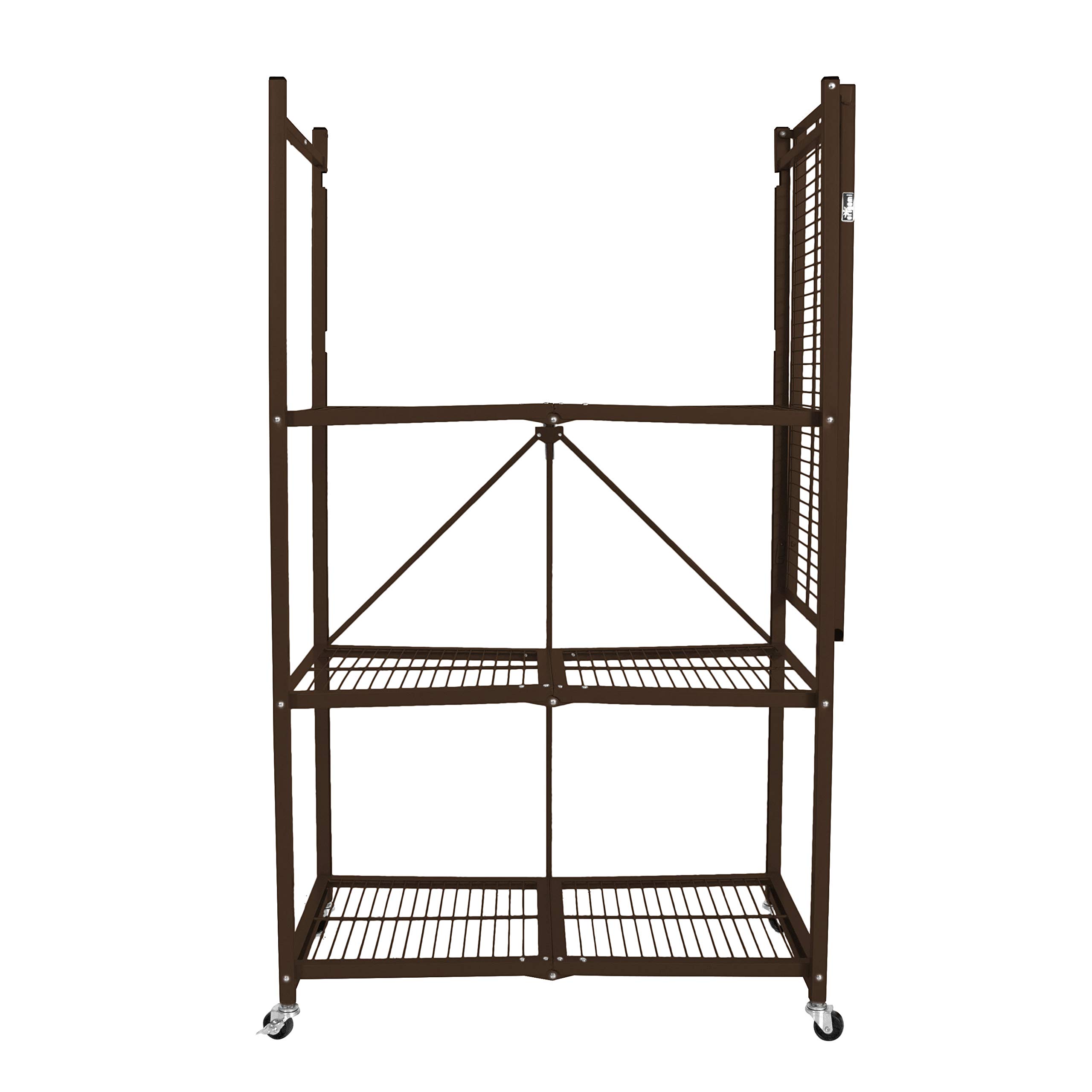 Foldable 4-Tier Origami Storage Shelf - Large Brown Wooden Organizer for Closet, Bathroom, Kitchen & Office Organization | Space Saving Home Decor