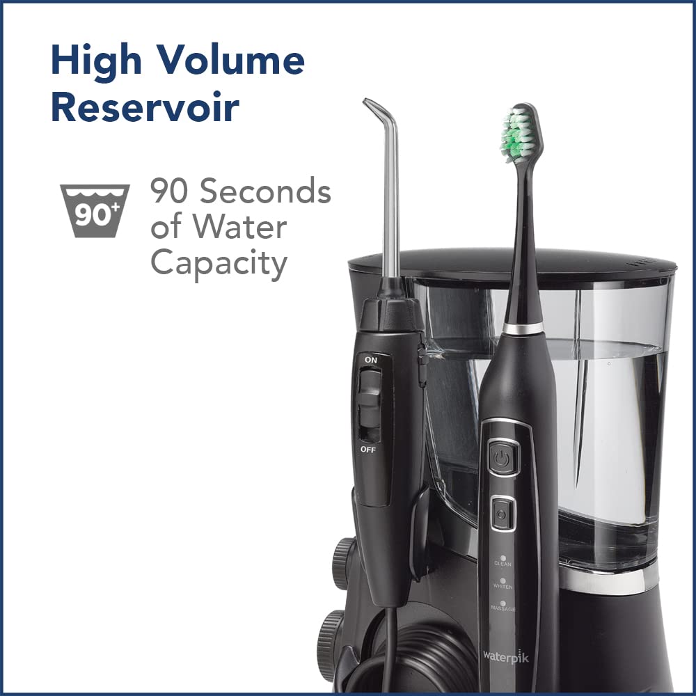 Waterpik Complete Care 5.0 Water Flosser and Sonic Electric Toothbrush Set - Professional Dental Care for Teeth Cleaning, Plaque Removal, and Gum Health (Black, WP-862) - Perfect for Home Oral Hygiene and Travel Use