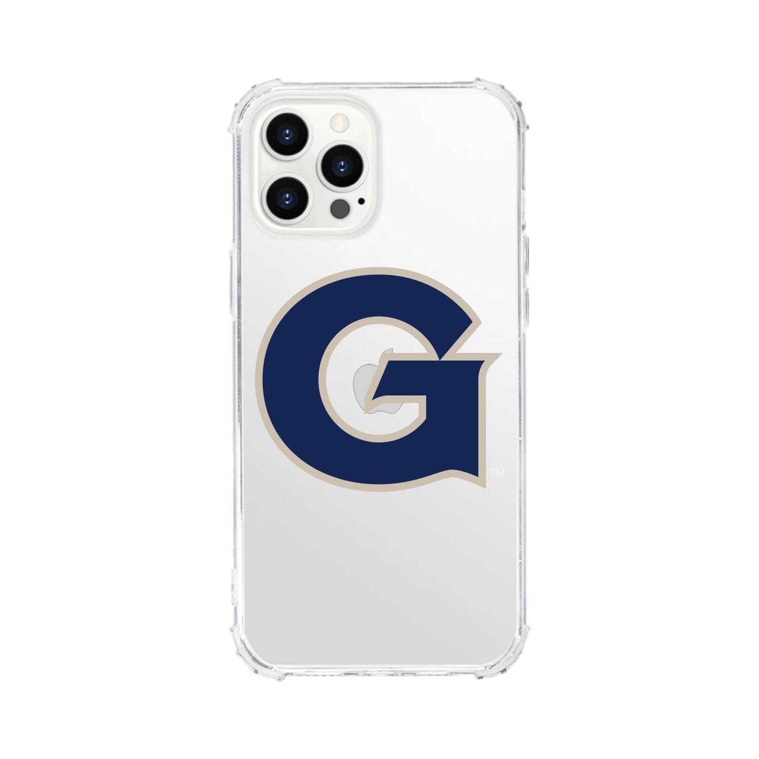 OTM Essentials Rugged Phone Case for iPhone 13 Pro Max - Shockproof Protective Cover with Tough Edge in Classic White | Perfect for Georgetown University Students & Active Lifestyles