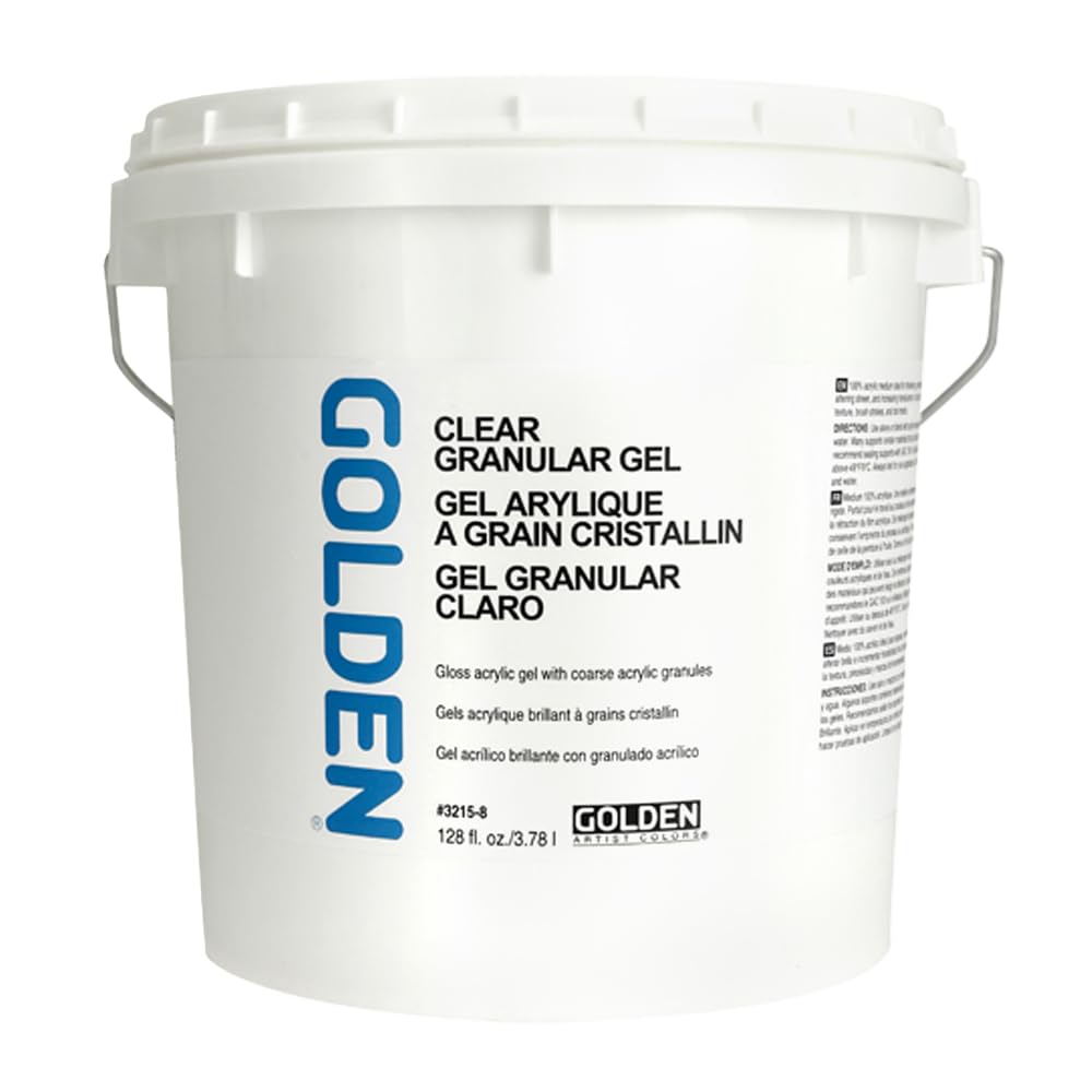 GOLDEN Professional Clear Granular Gel Medium - 128 fl. oz. Transparent Acrylic Gel for Artists & DIY Crafts - Perfect for Texture Painting, Collage & Mixed Media Art