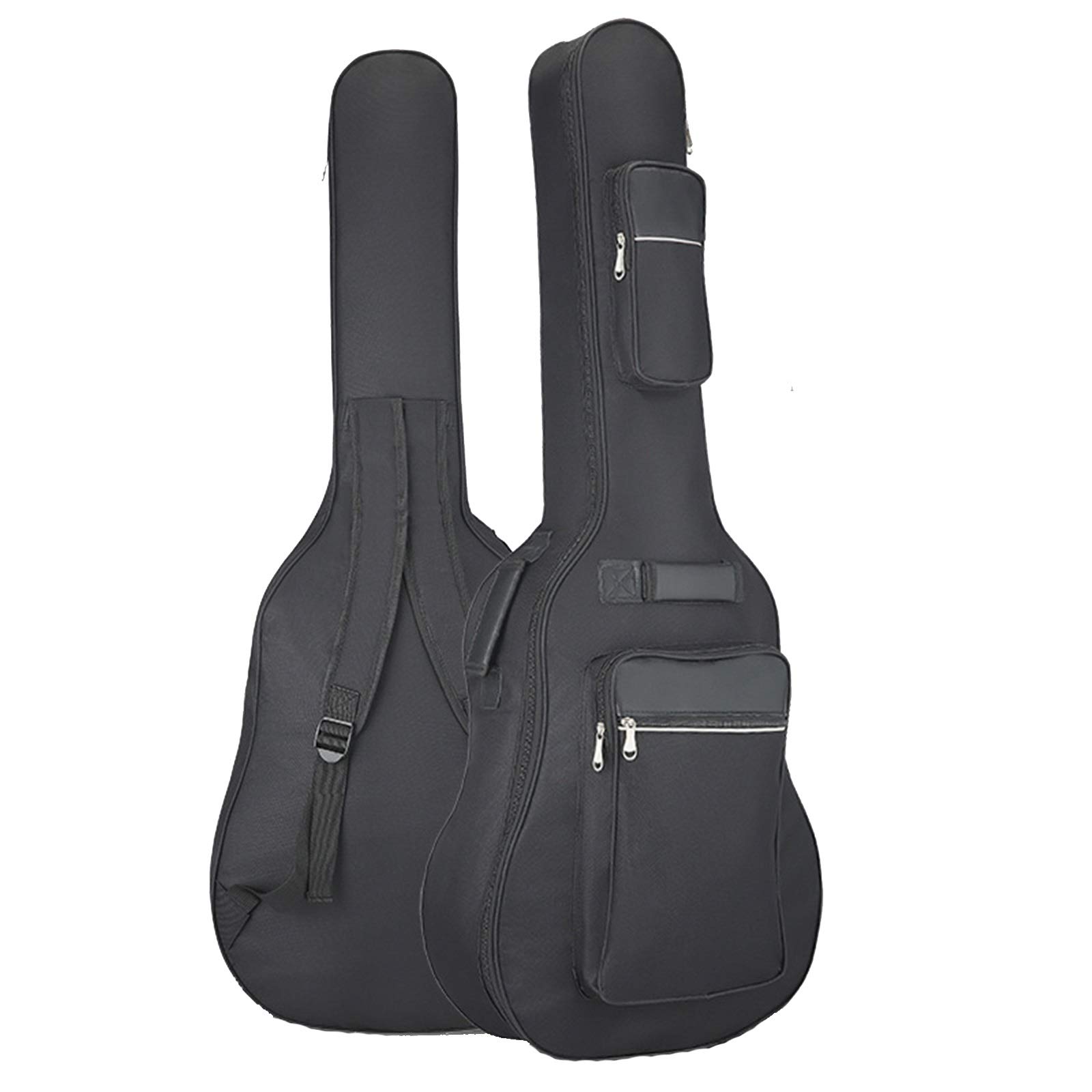 XMSIA 41 Inch Acoustic Guitar Case - Waterproof Folk & Classical Guitar Bag with Double Strap & 8MM Sponge Padding (Black) - Perfect for Travel, Gigging & Instrument Protection