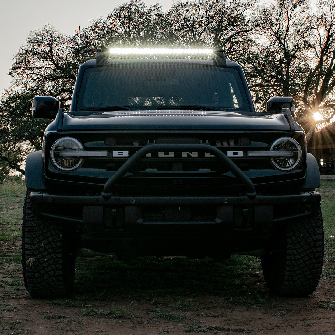 2021-2023 Ford Bronco Rigid SR Series LED Light Bar Roof Rack Kit - Off-Road Adventure Lighting for Enhanced Night Visibility