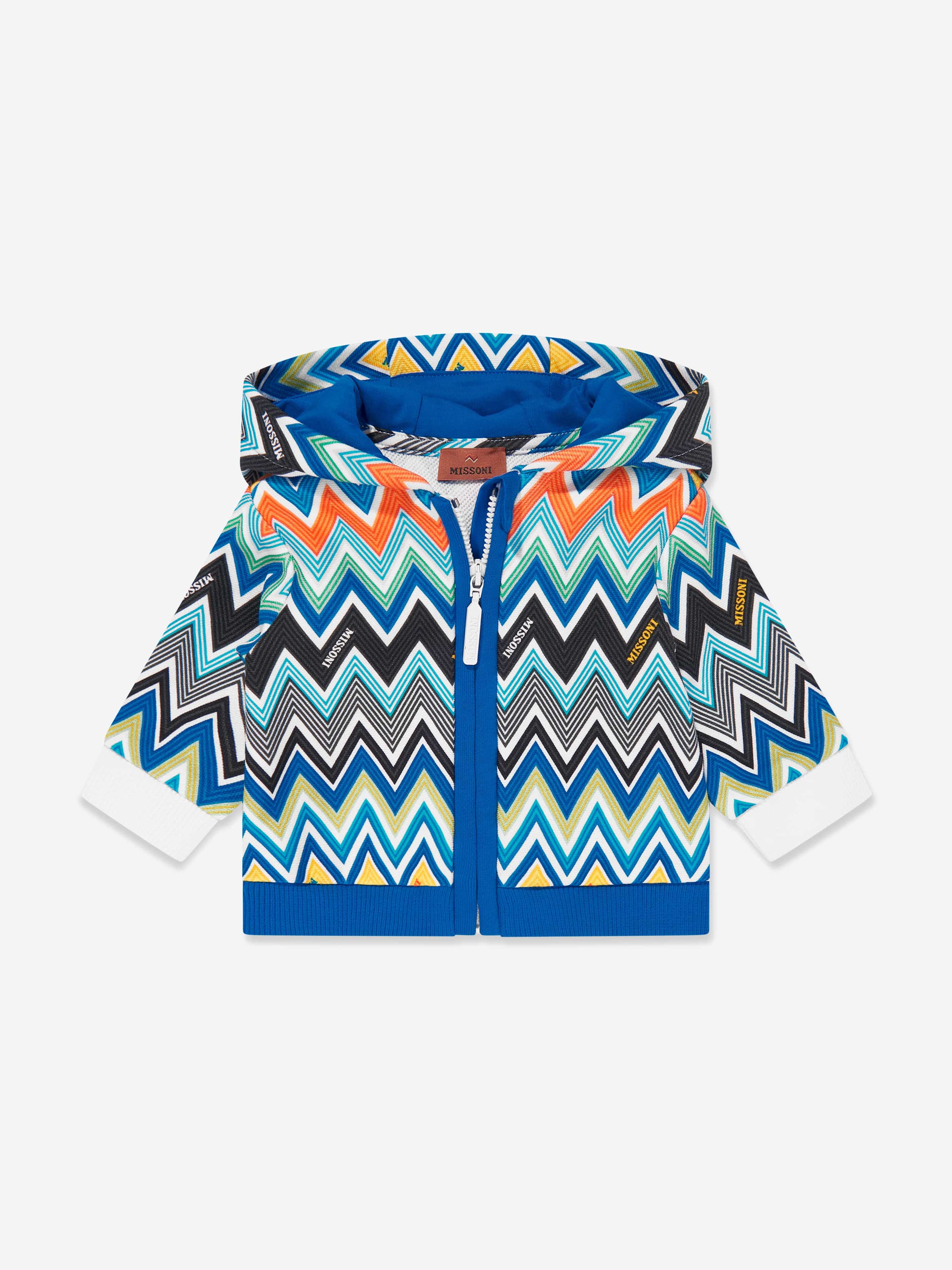 Blue Zigzag Zip-Up Top for Baby Boys - Soft & Stylish Casual Wear for Playdates & Outings