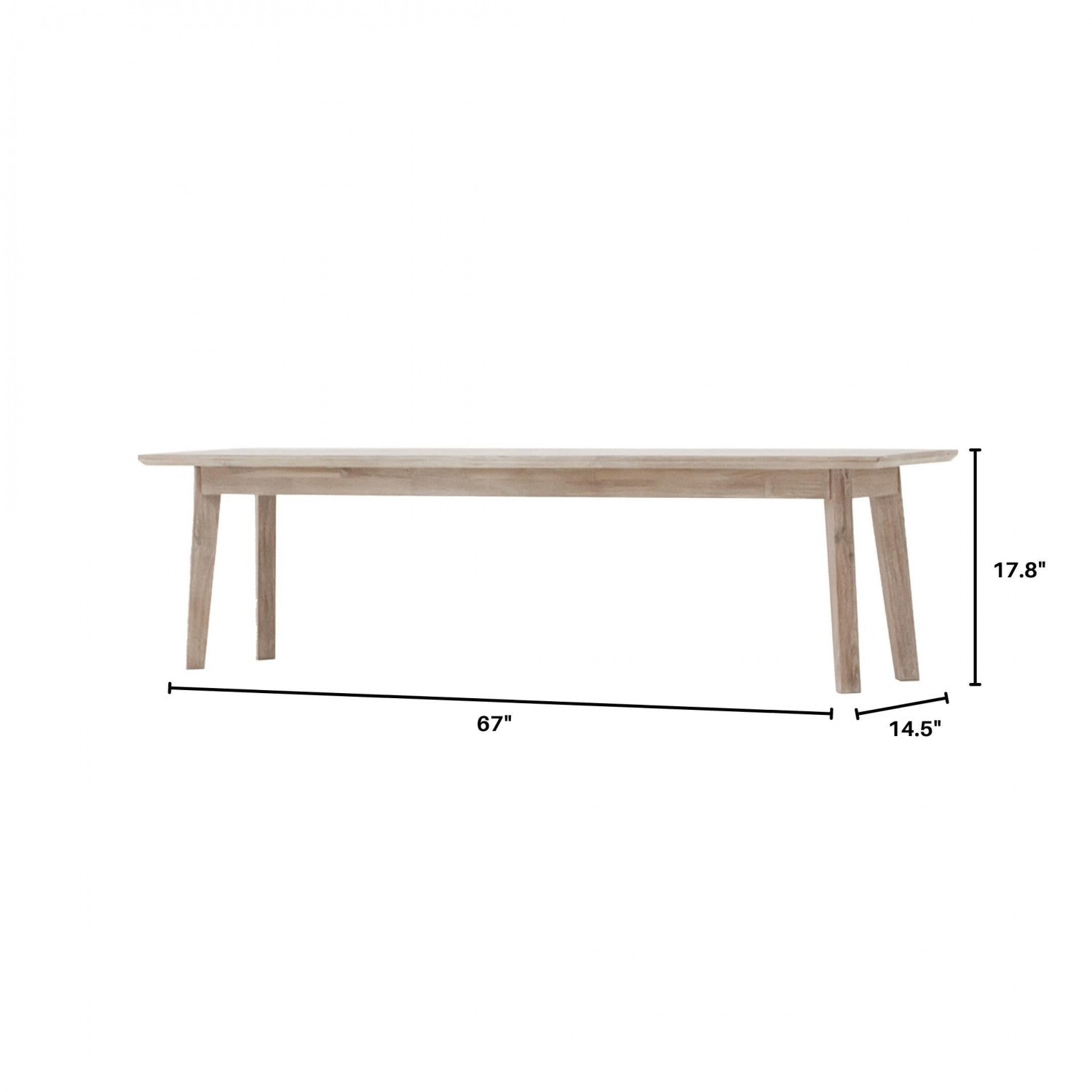 Abenra Bench Light Driftwood - Modern Wooden Entryway Bench with Natural Finish | Perfect for Hallway, Living Room & Bedroom Decor