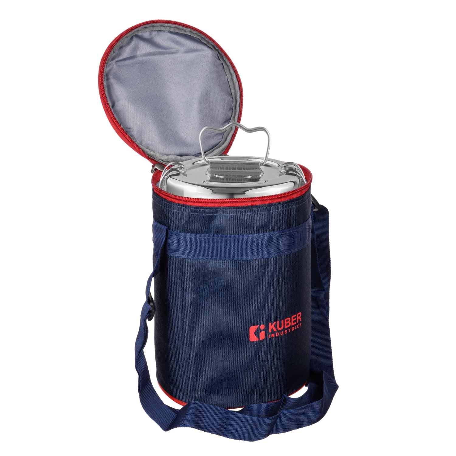Heart-Shaped Insulated Lunch Bag for Office & College - Reusable, Navy Blue with Handle - Perfect for Work, School & Picnics
