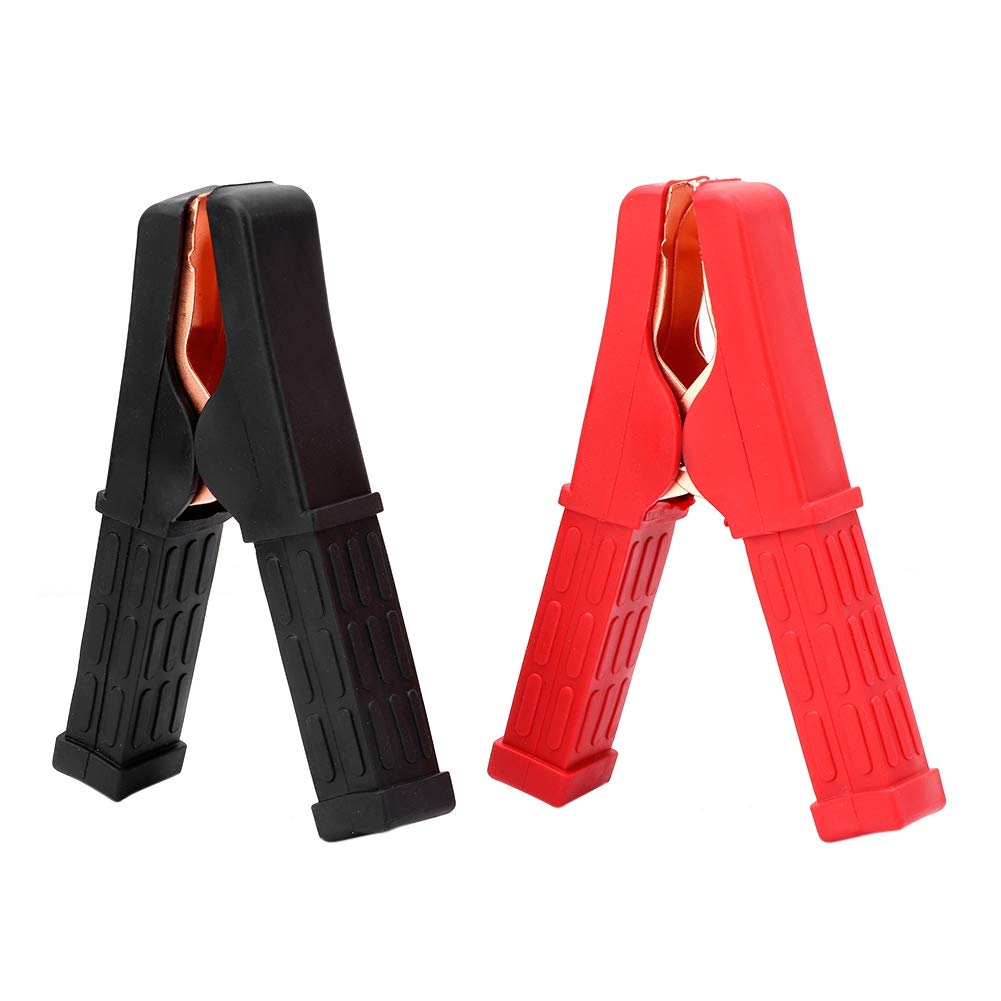 Qiilu Heavy Duty Car Jumper Cables with Clamps - 1 Pair Black & Red Battery Booster Cables for Emergency Vehicle Jump Start - Perfect for Dead Battery Rescue, Roadside Assistance & Winter Car Maintenance