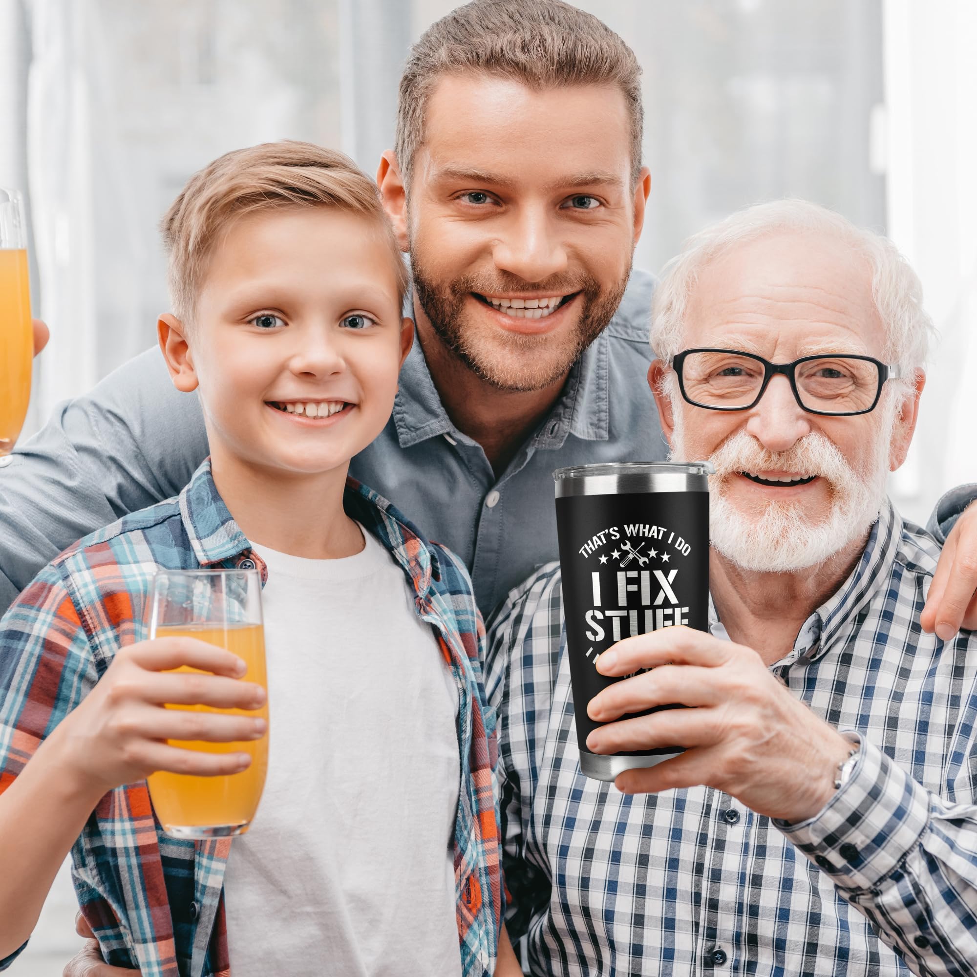 Premium 20 Oz Stainless Steel Tumbler for Men - Insulated Travel Mug for Dad, Husband, Grandpa & Uncle - Ideal Anniversary, Birthday & Christmas Gift - Perfect for Coffee, Tea & Cold Drinks at Home, Office or On-The-Go