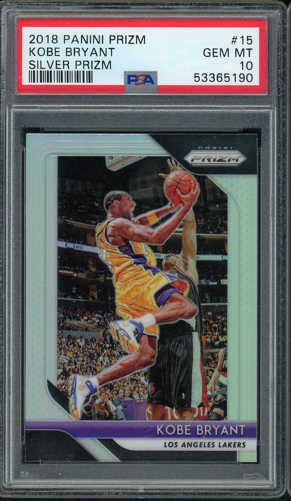 Kobe Bryant 2018 Panini Silver Prizm Basketball Card #15 PSA 10 Gem Mint - Rare Collectible for NBA Memorabilia & Sports Card Investors