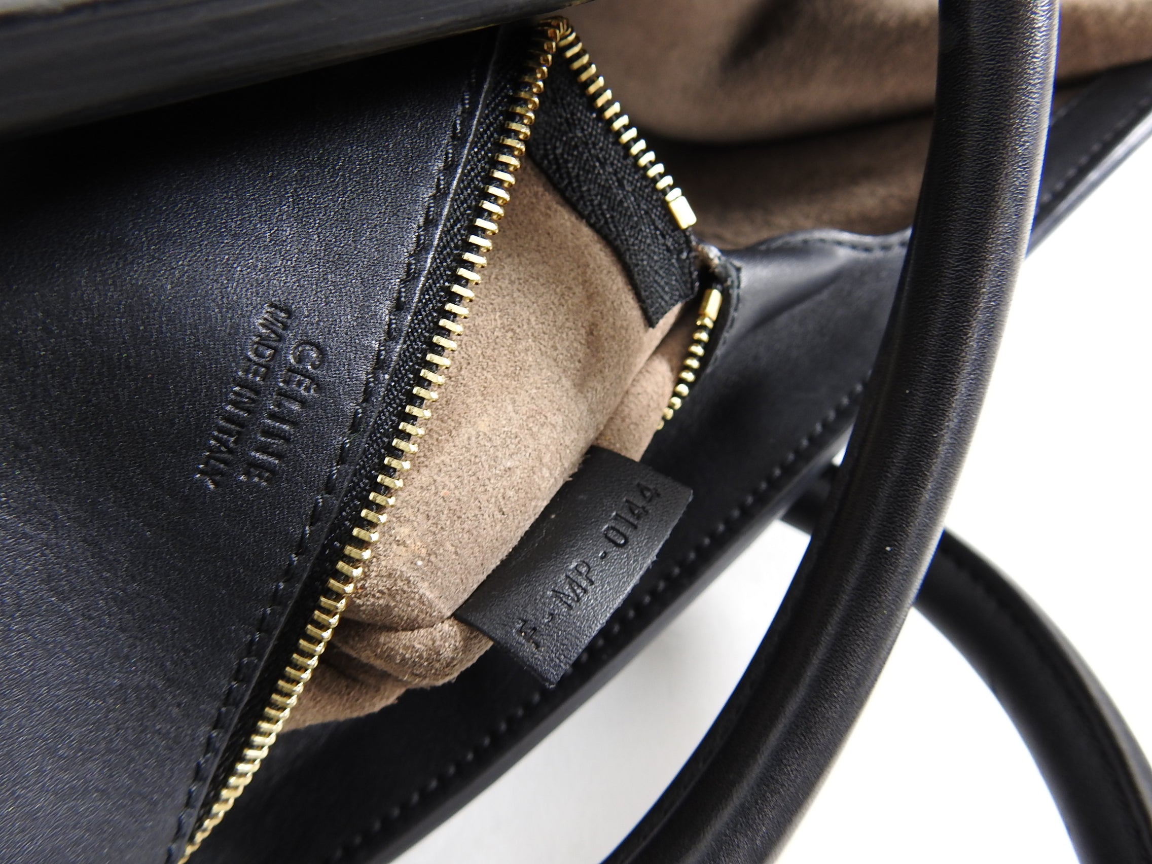 Celine Black Smooth Leather Tie Bag with Pouch - Stylish Crossbody Purse for Women, Perfect for Work, Travel & Evening Events