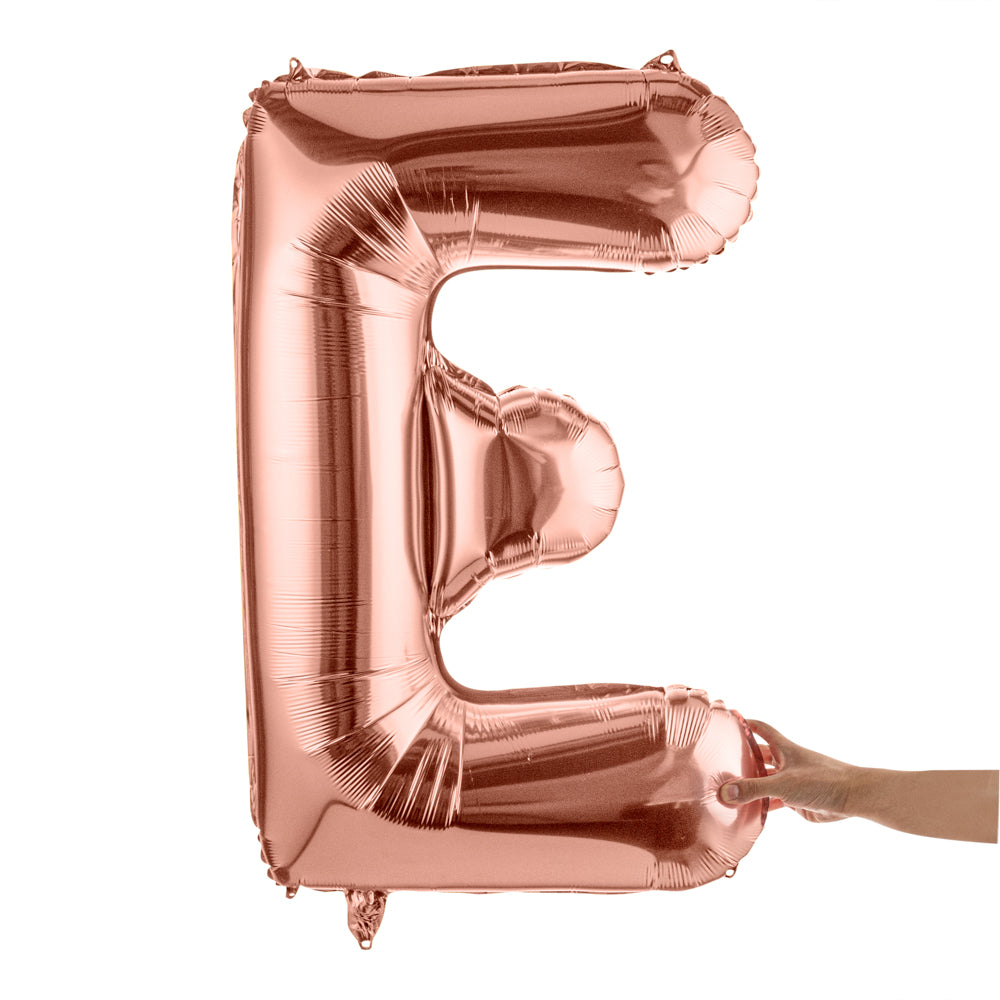 Rose Gold Mylar Letter E Balloon - 40
