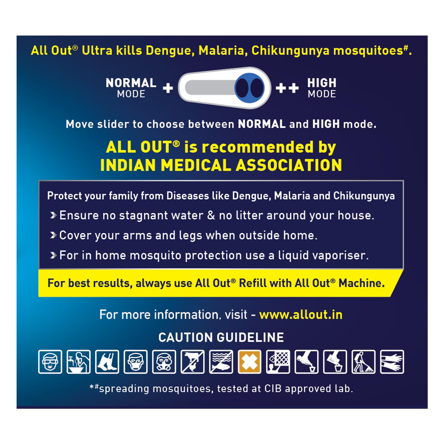 All Out Ultra Liquid Vaporizer - 6 Refills (45ml Each) | Powerful Mosquito Killer for Dengue, Malaria & Chikungunya Prevention | IMA Recommended | Ideal for Home, Bedroom & Outdoor Protection