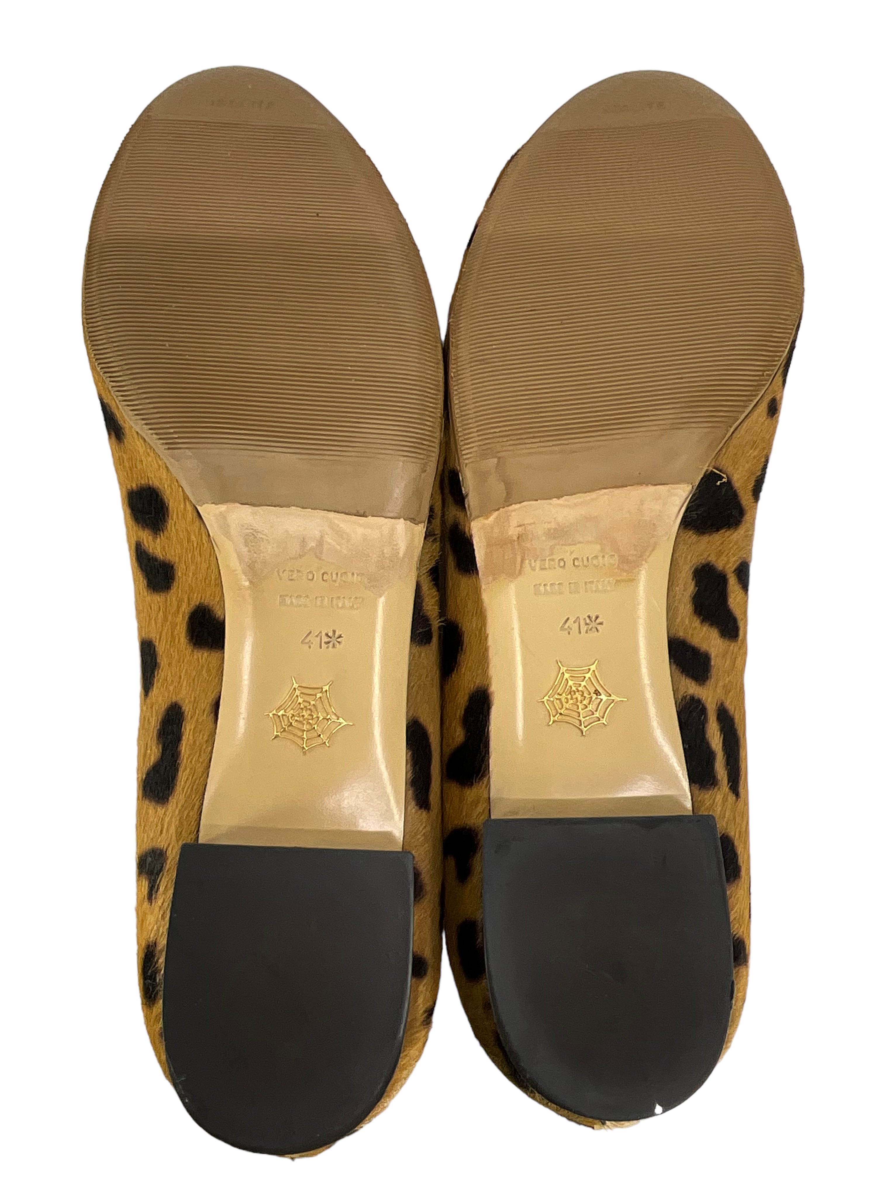 Charlotte Olympia Leopard Print Calf Hair Kitty Cat Flats - Women's Size 11 US | Comfortable & Stylish Loafers for Work, Parties & Casual Outfits
