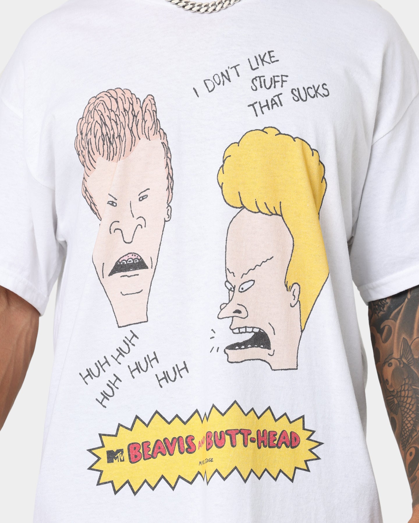 Beavis & Butthead 'Stuff Sucks' Graphic T-Shirt - White Cotton Vintage Tee for Men & Women | 90s Cartoon Nostalgia, Casual Wear & Pop Culture Fan Gift