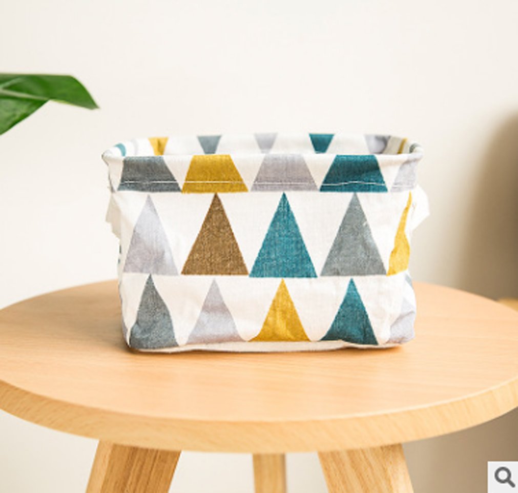 4-Pack Foldable Canvas Storage Bins - 8x6x5.5 Inch Cotton Linen Blend Organizer Baskets for Makeup, Books, Baby Toys | Perfect for Nursery, Closet & Home Organization